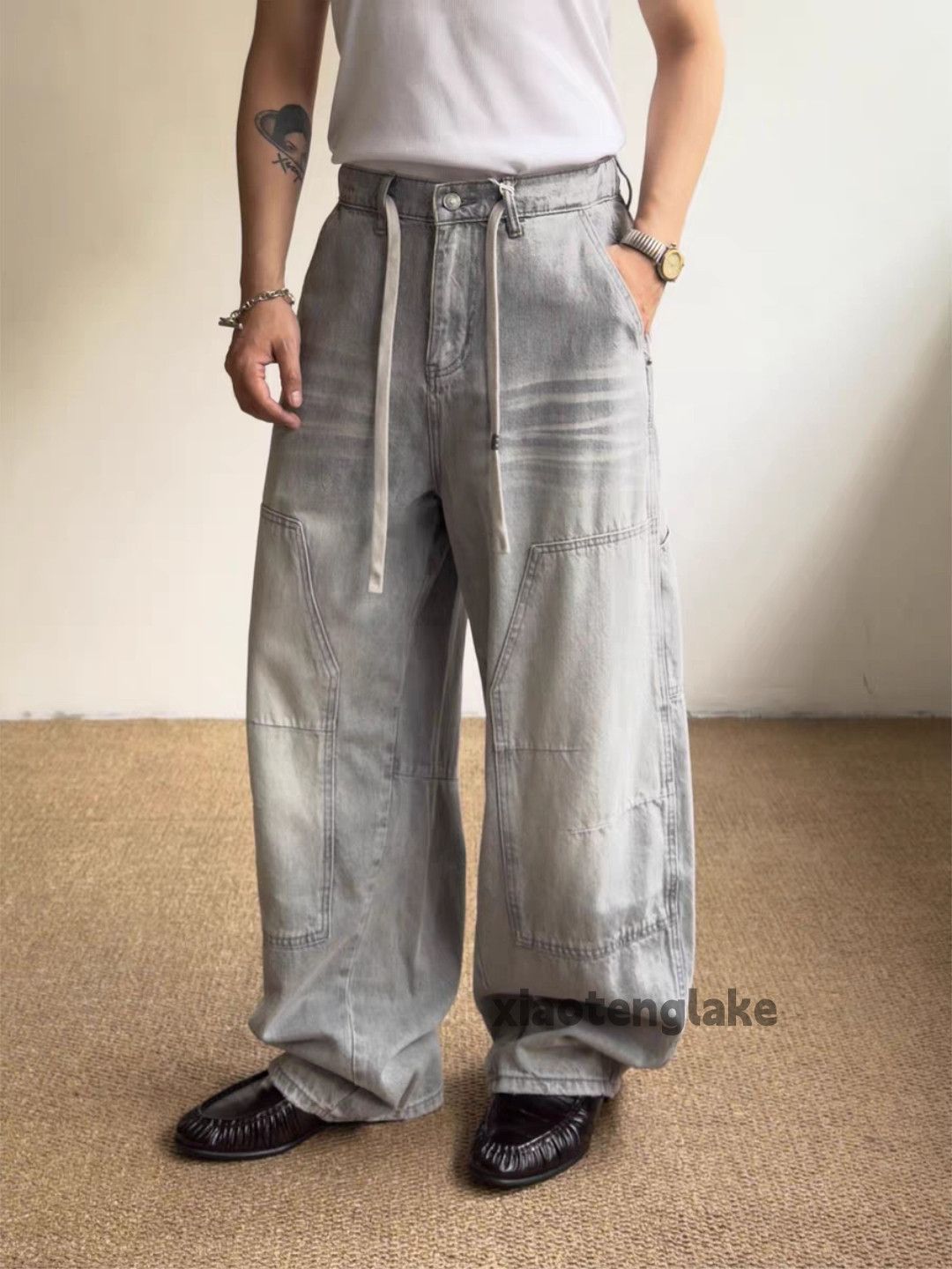 Jean xz Balenciaga rickowens style baggy wide carpenter jeans Size US 30 / EU 46 - 3 Thumbnail