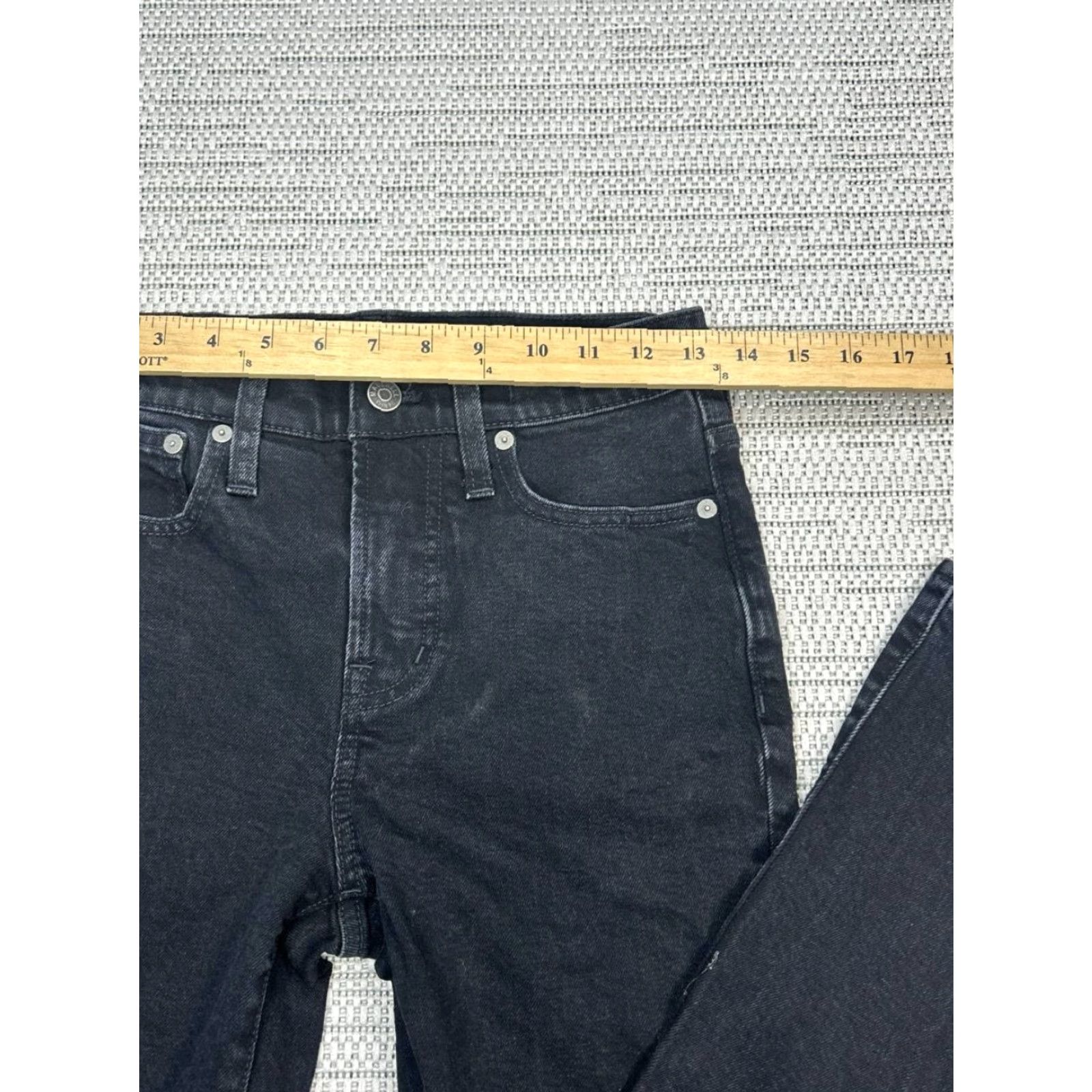 Madewell Madewell The Perfect Vintage Jeans Womens 25P Black Cotton Mid Rise 26x28 Flared Boyfriend Style City Preppy Mens? Size 42" / US 20 - 4 Thumbnail