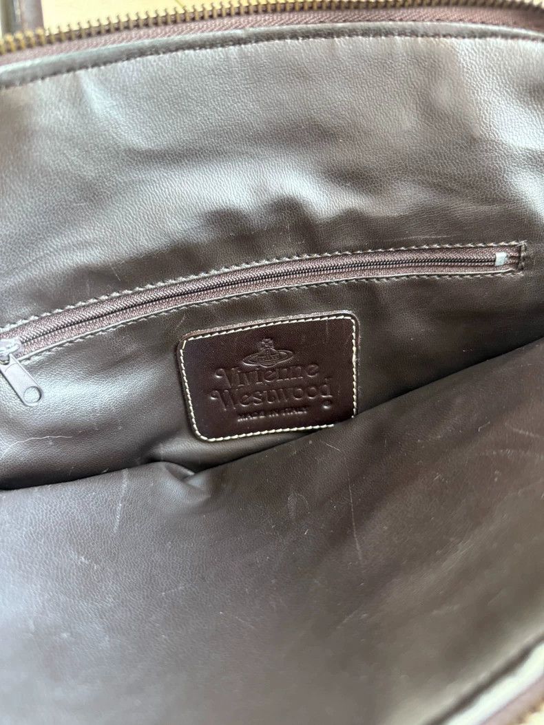 Vivienne Westwood Vivienne Westwood Brown waffle antique bronze Saturn orb h Size ONE SIZE - 8 Thumbnail