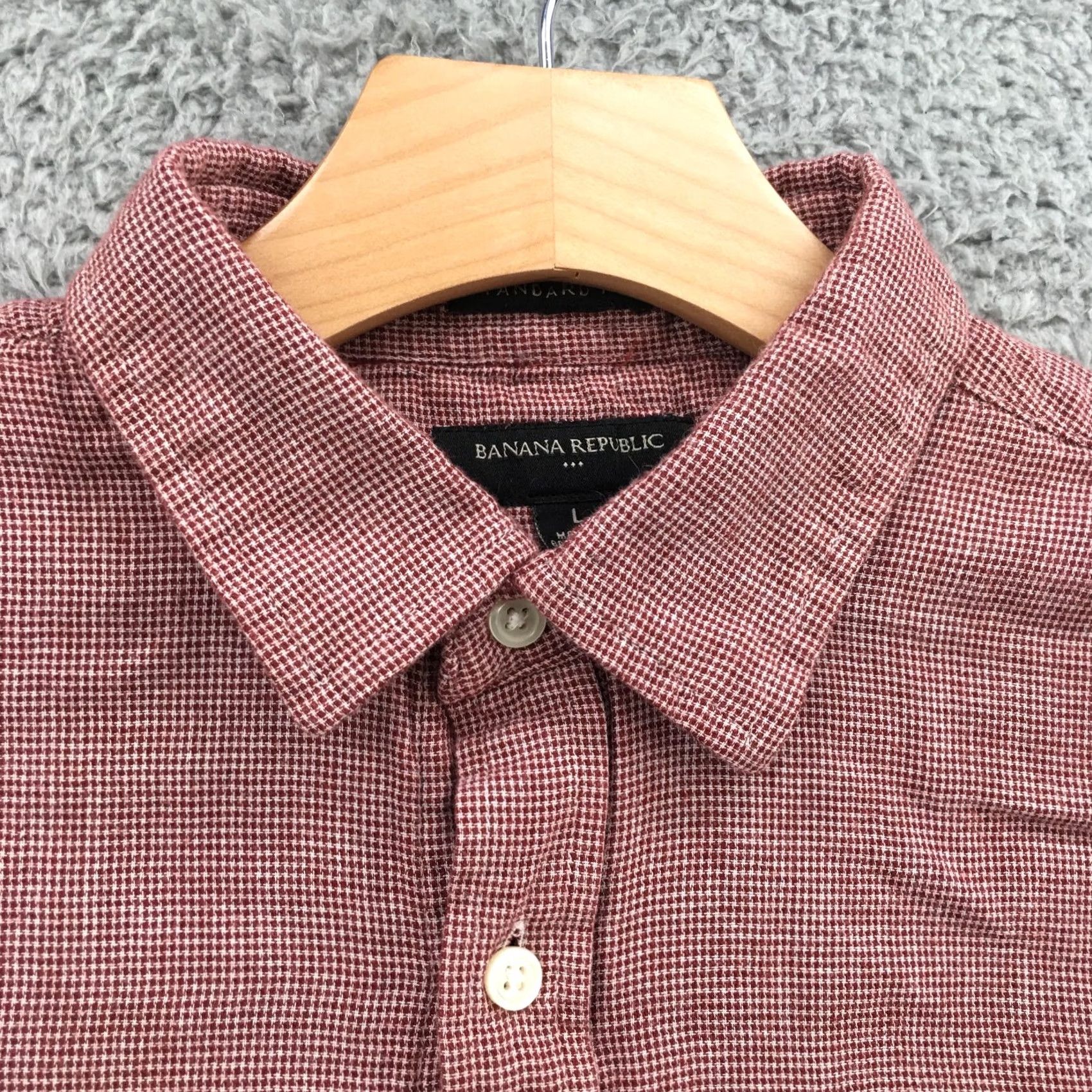 Banana Republic Banana Republic Button-Up Long Sleeve Shirt Mens L Red Cotton Collared Pocket Shirt Size US L / EU 52-54 / 3 - 4 Thumbnail