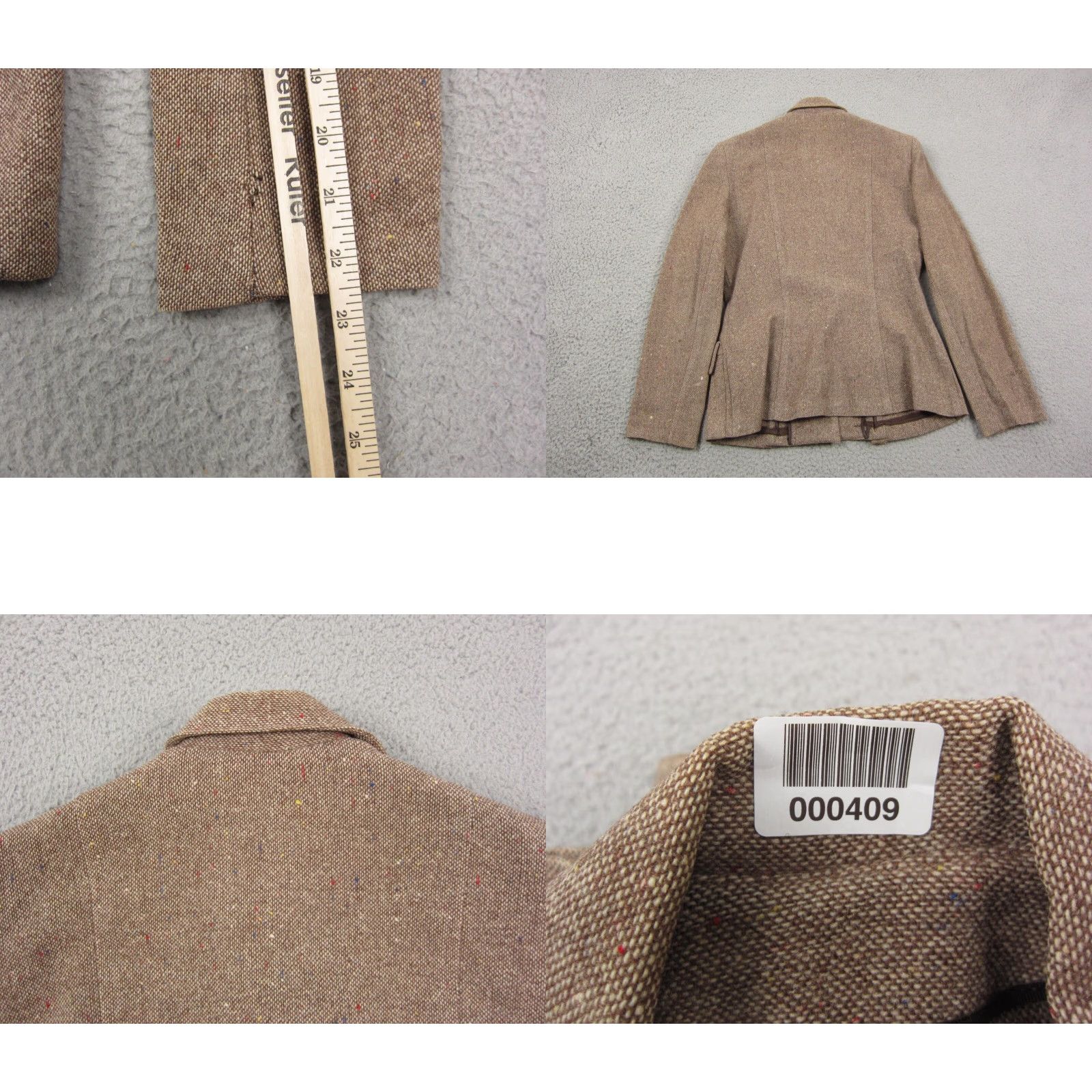 Vintage VINTAGE Fashioned by Lampl Tweed Jacket Womens Small Brown Blazer Coat 50s 60s 80s 90s Classic Size S / US 4 / IT 40 - 9 Thumbnail