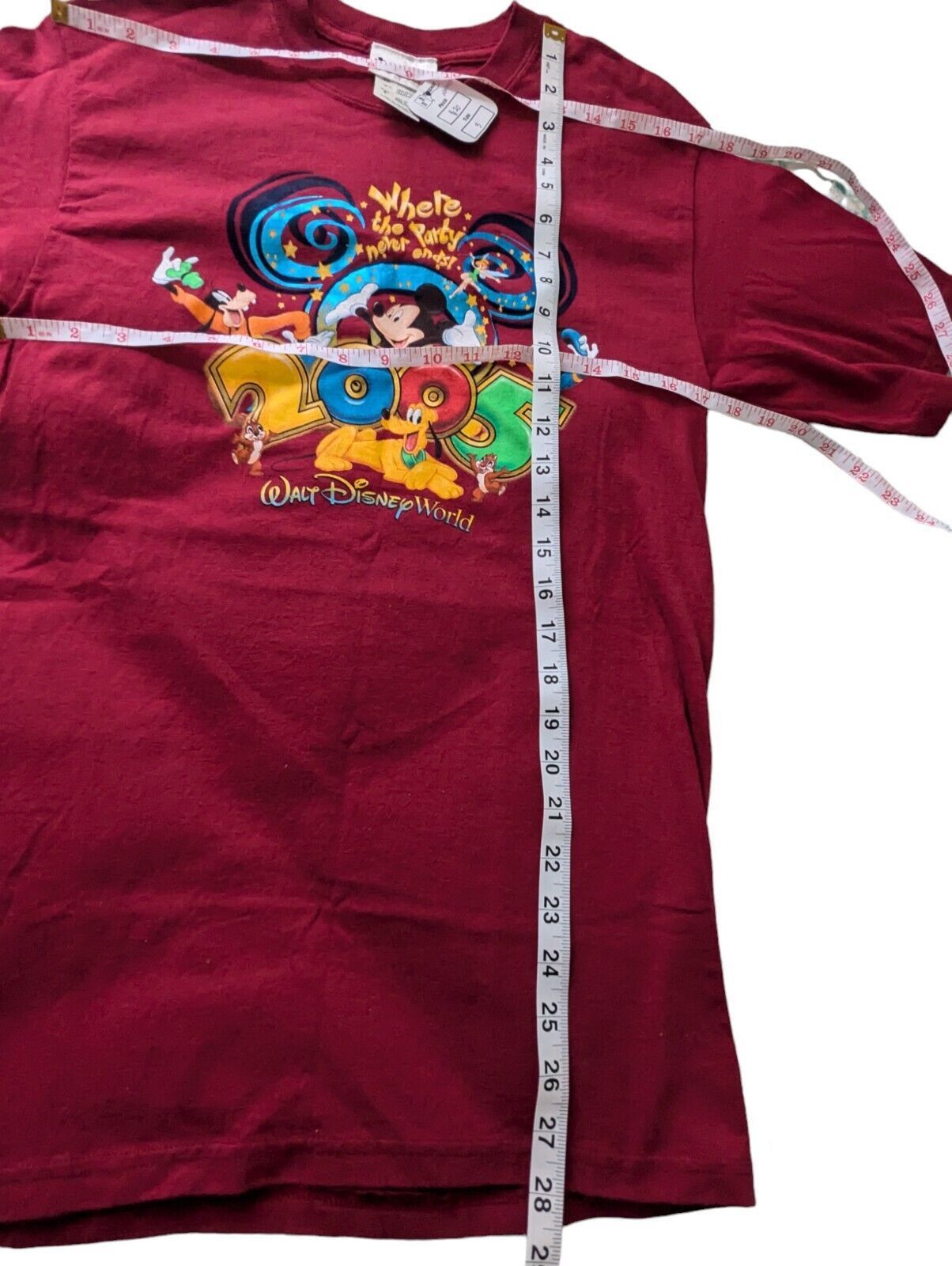 Other 2005 Disney TShirt Small Where The Party Never Ends Burgundy Size US S / EU 44-46 / 1 - 5 Thumbnail