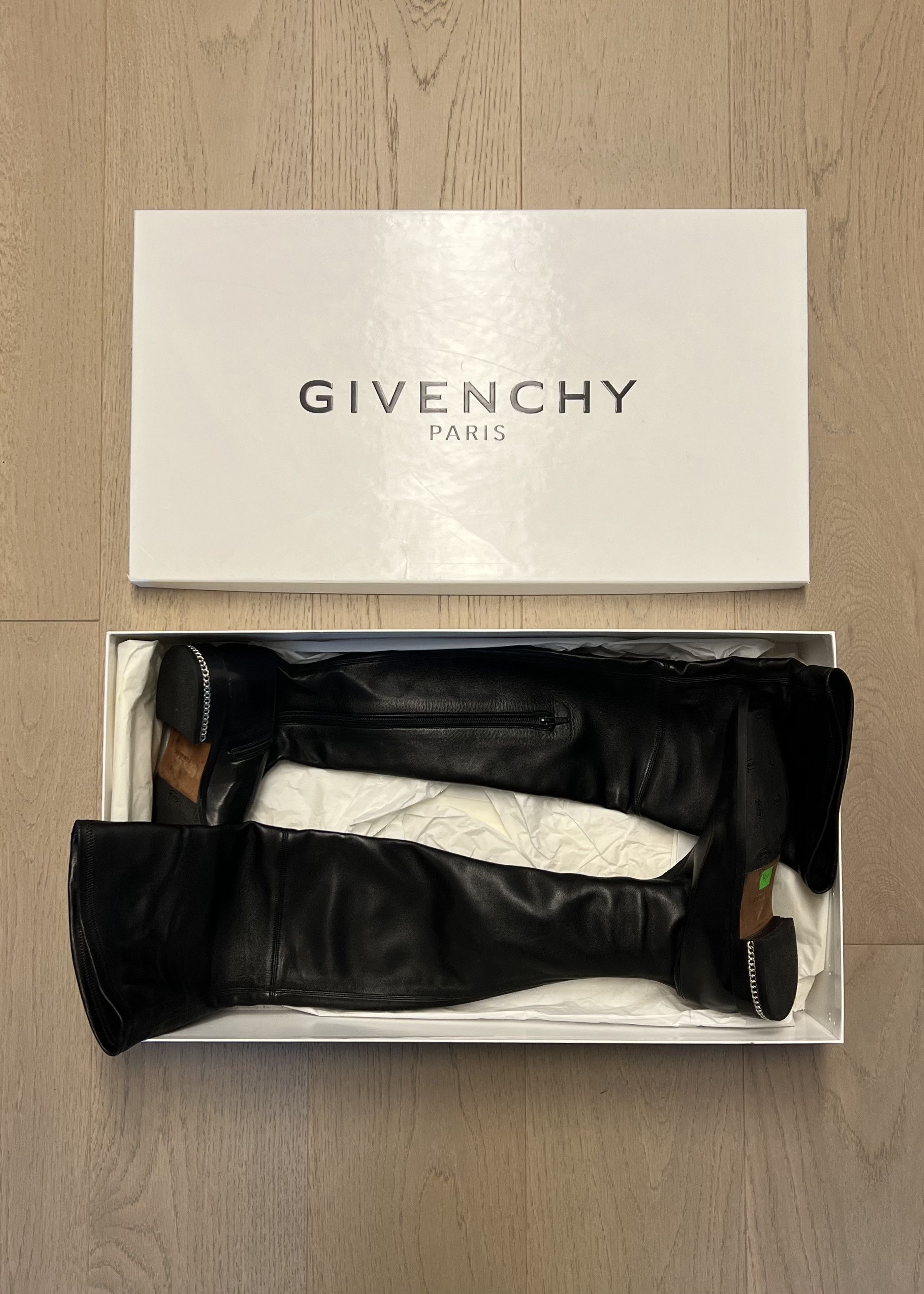 Versace Versace black lamb leather thigh-high boots. Size US 7 / IT 37 - 8 Thumbnail