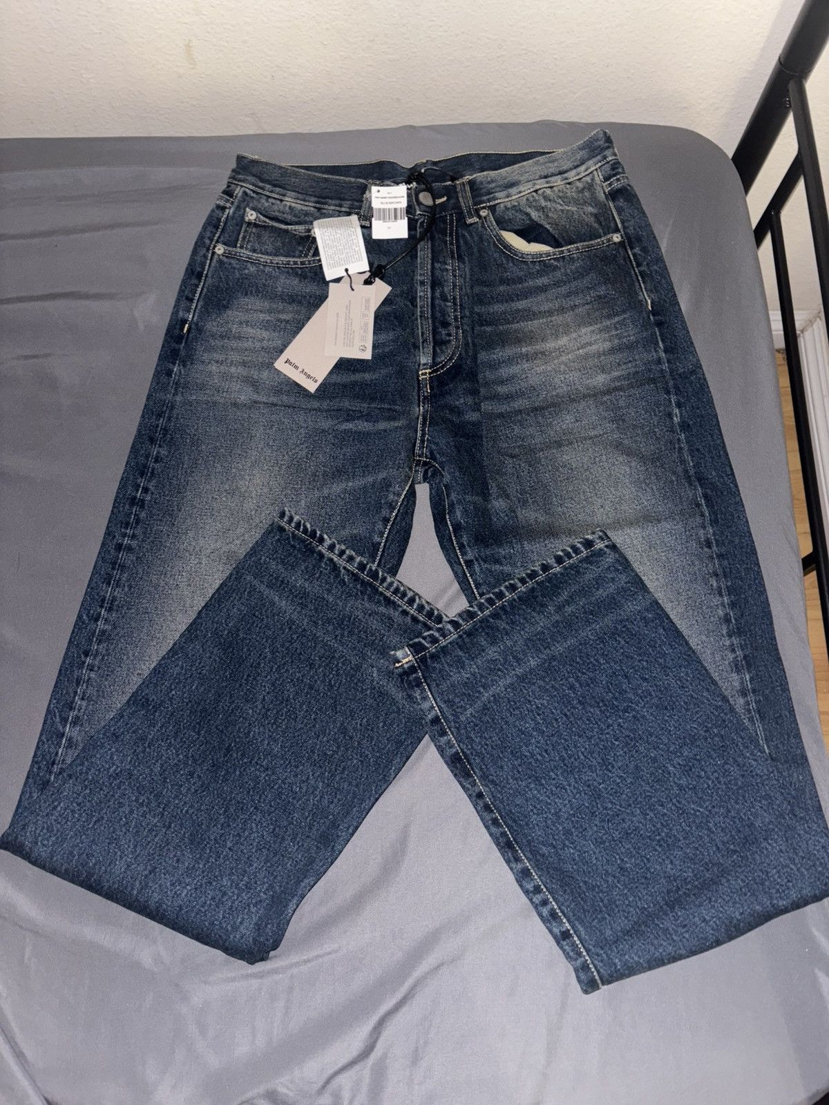 Palm Angels Palm Angels Faded Straight Leg Jeans Size US 32 / EU 48 - 2 Thumbnail