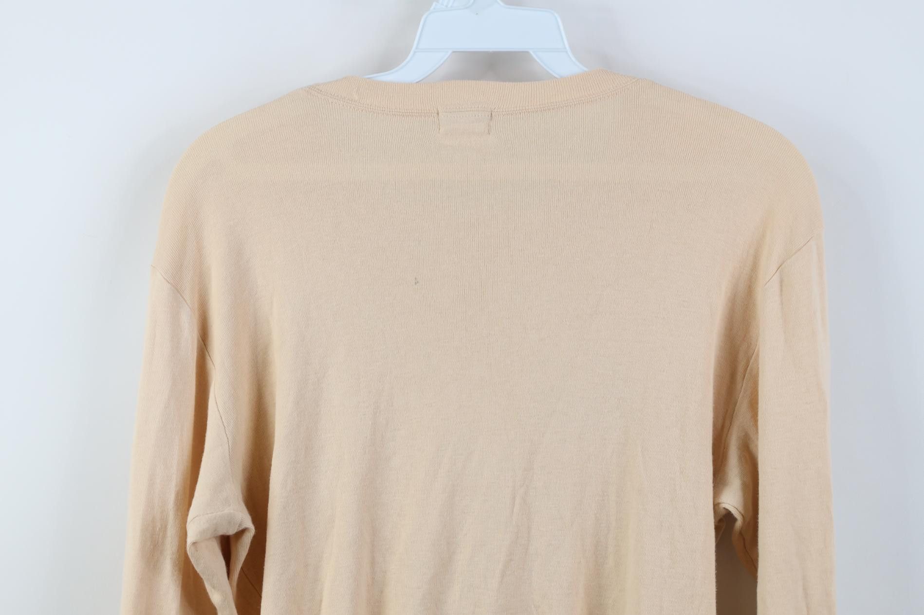 J.Crew Vintage 90s J Crew Cotton Thermal Ribbed Knit T-Shirt Beige Size L / US 10 / IT 46 - 10 Thumbnail