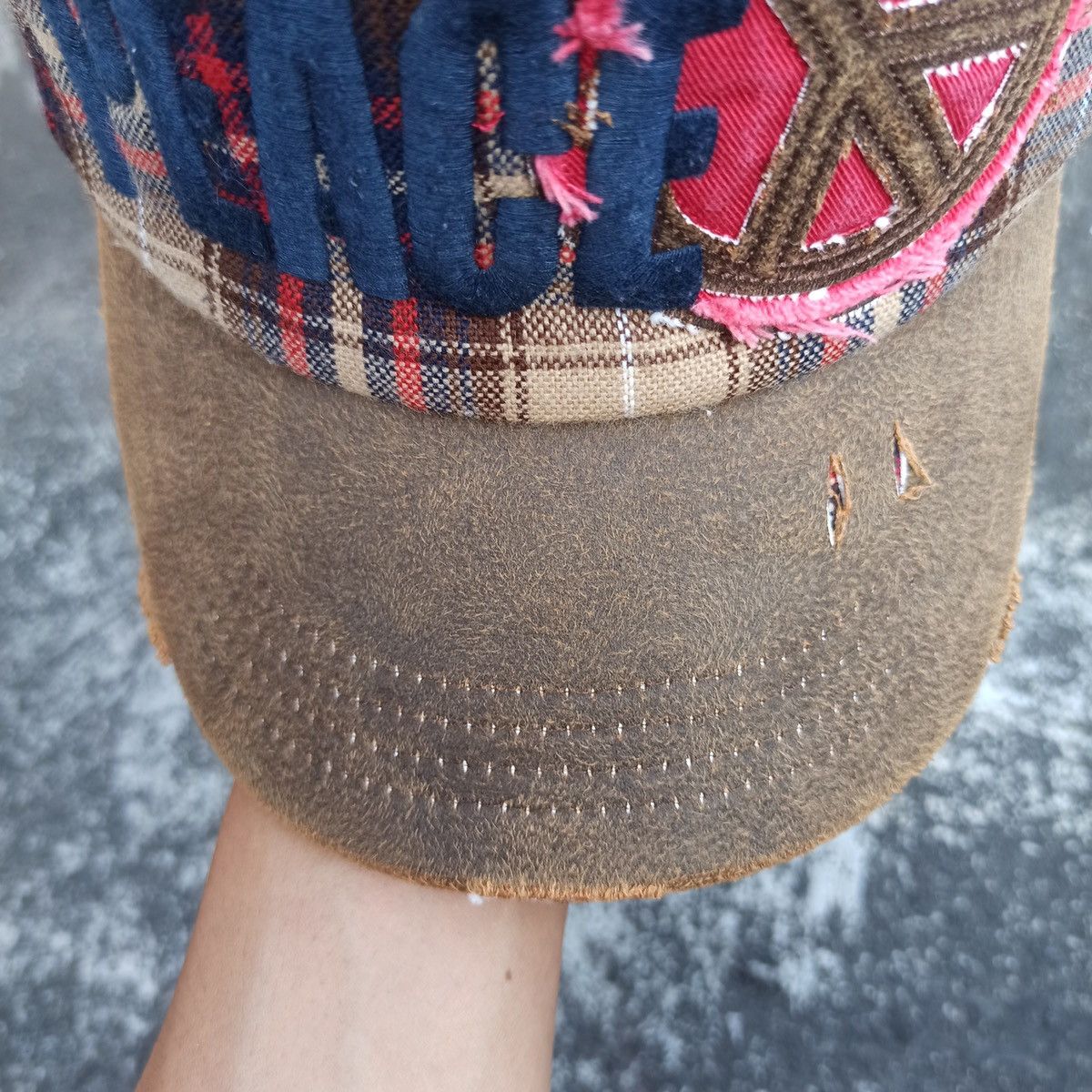 14th Addiction SICK,, peace hat grunge distressed with leather visor Size ONE SIZE - 15 Thumbnail