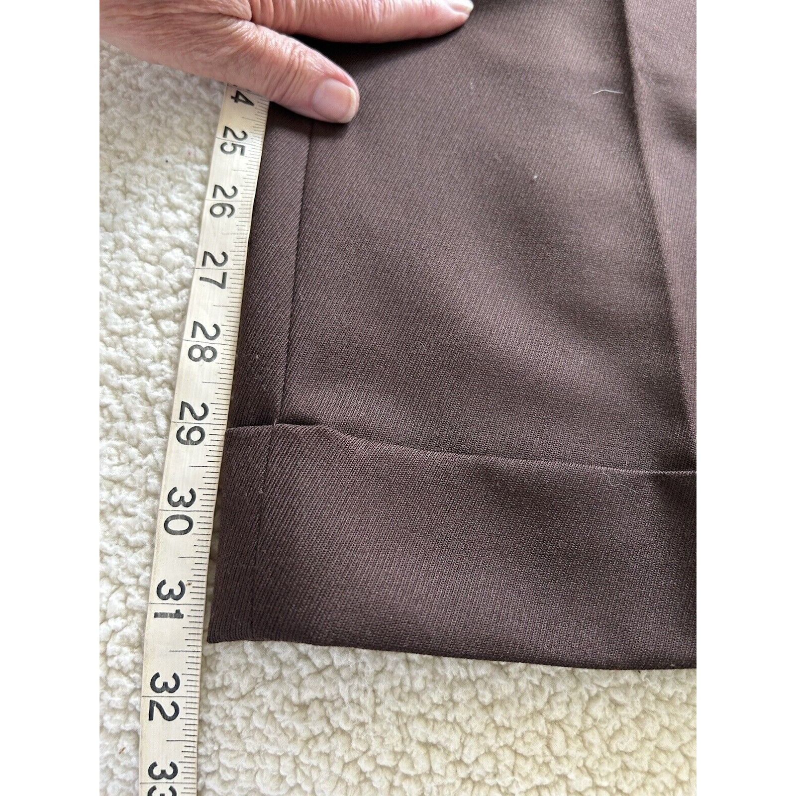 Ann Taylor Ann Taylor LOFT Womens Chocolate Brown Wool Blend Wide Cuffe Size 27" / US 4 / IT 40 - 9 Thumbnail