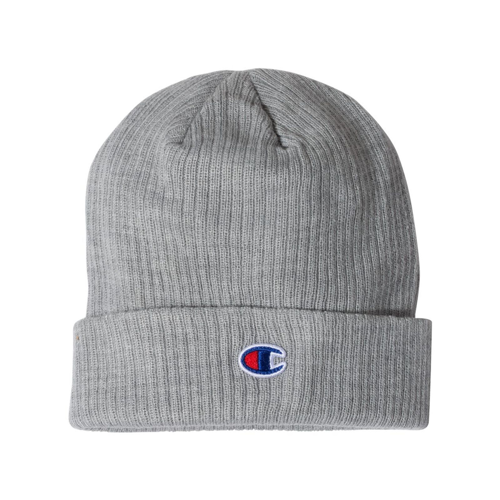Champion Champion unisex Ribbed Cuffed Beanie Knit 7" Heather Grey Size ONE SIZE - 1 Preview