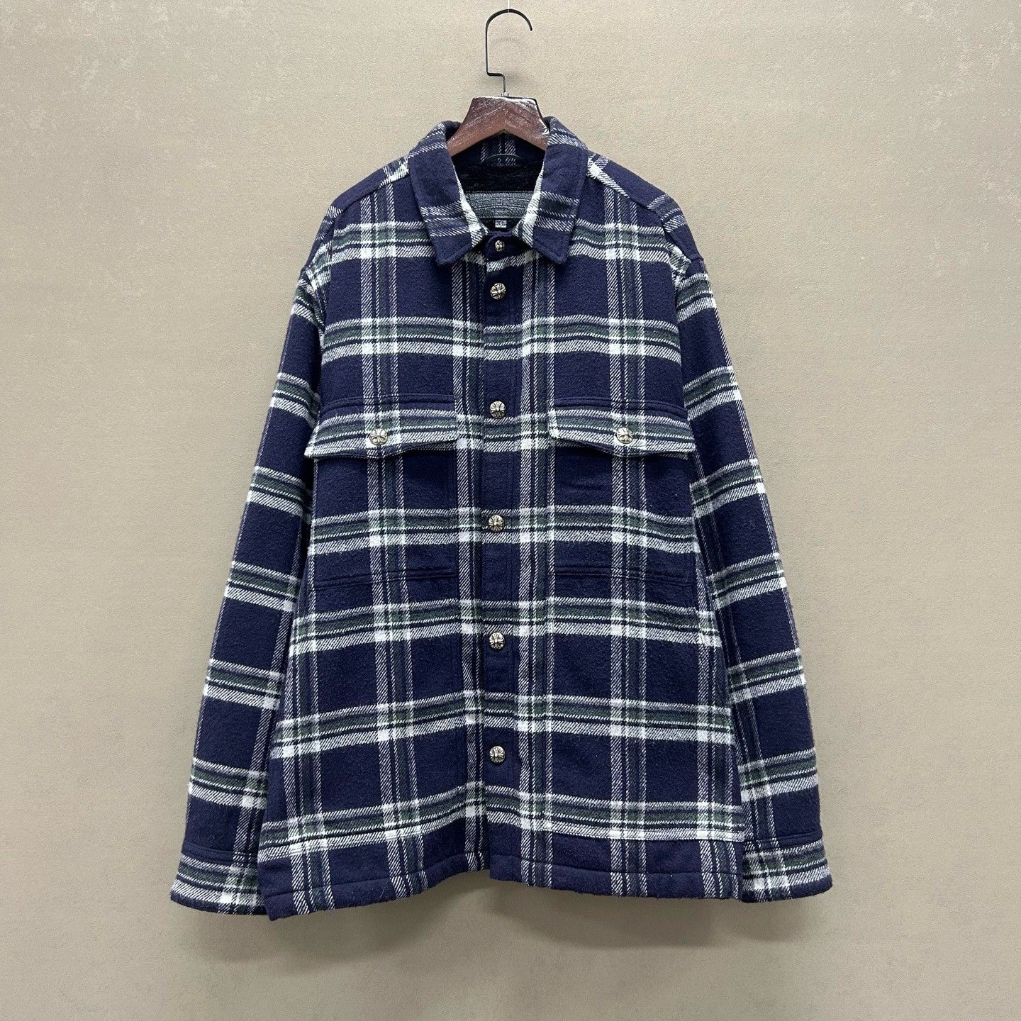 Chrome Hearts Chrome Hearts Blue Plaid Cotton Shirt Jacket Size US M / EU 48-50 / 2 - 1 Thumbnail