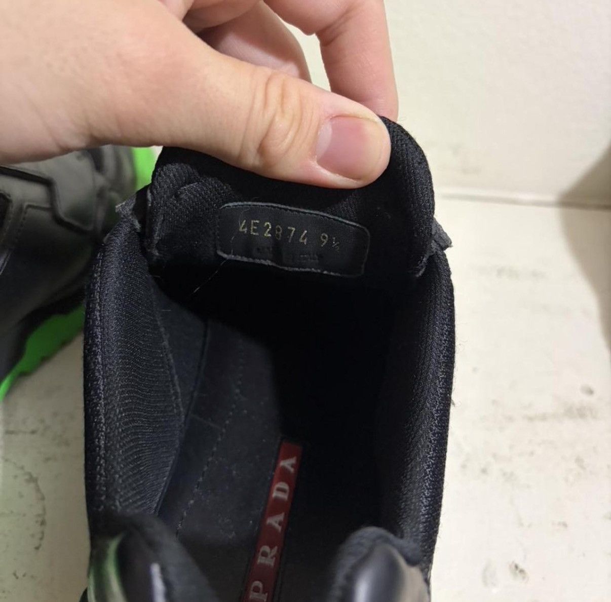 Prada Prada Green and Black Sneakers Size US 11 / EU 44 - 8 Thumbnail