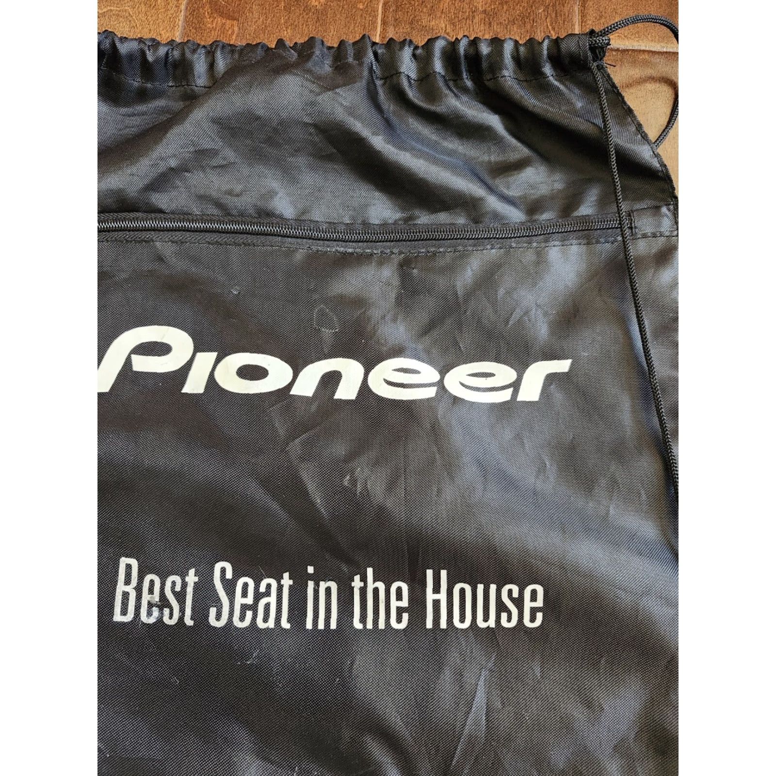 Vintage Pioneer Backpack Black Drawstring Backpack Men Small Solid Black Vintage No Size ONE SIZE - 6 Thumbnail