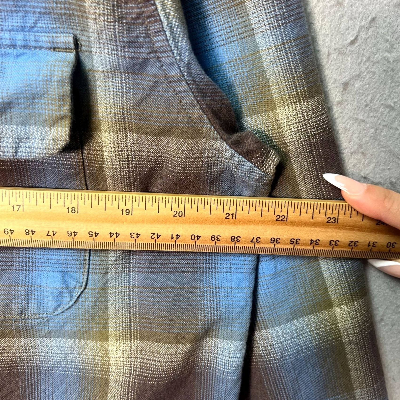The Territory Ahead The Territory Ahead Mens Shirt Plaid Button-Up Brown Blue Cotton M Long Sleeve Casual Vintage: No Size US M / EU 48-50 / 2 - 5 Thumbnail