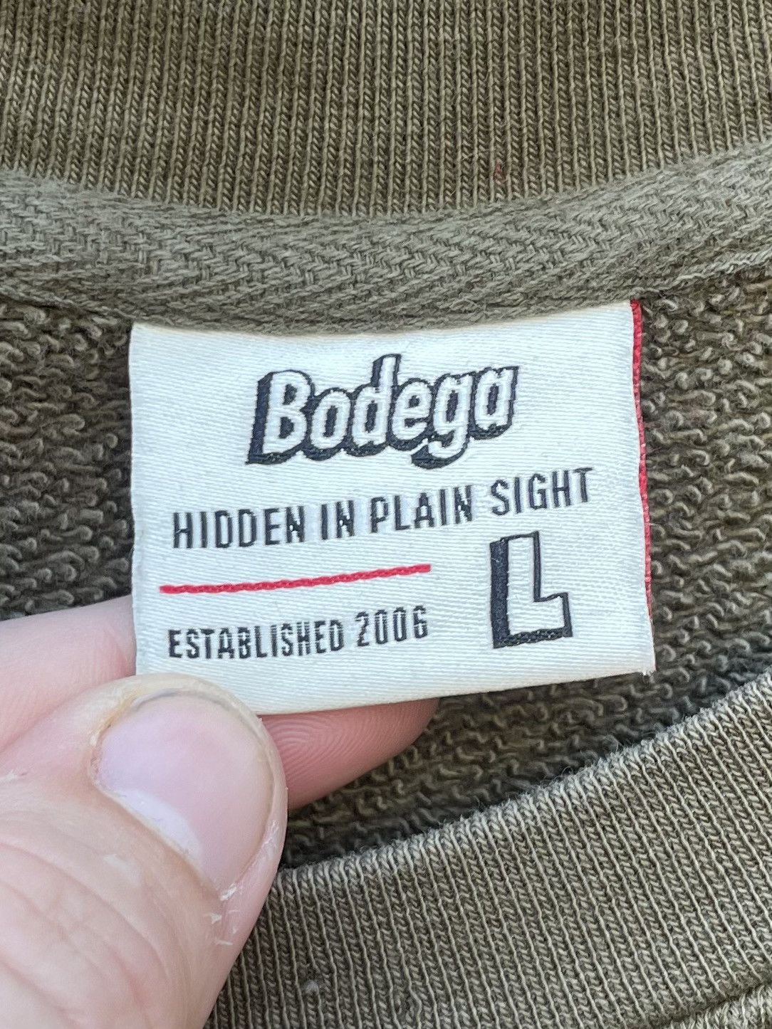Bodega Bodega Hidden In Plain Sight Sweatshirt olive green Size US L / EU 52-54 / 3 - 2 Thumbnail