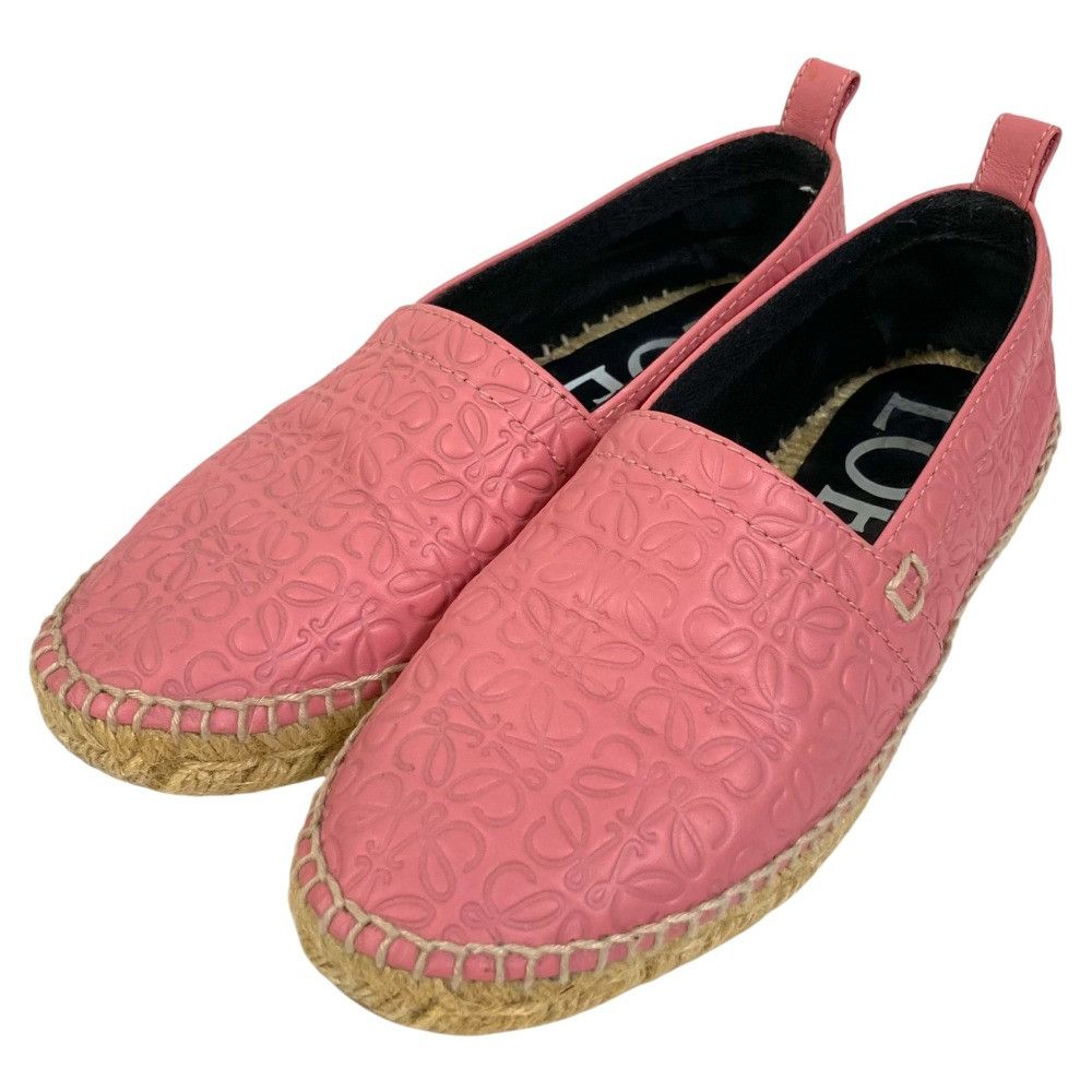 Loewe Loewe Loewe Anagram Leather Espadrille Slip-on Leather Shoes DUTY FREE for USA Size ONE SIZE - 1 Thumbnail