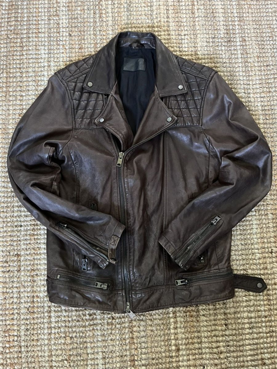 Allsaints Allsaints Brown Conroy Biker Jacket Size US S / EU 44-46 / 1 - 2 Thumbnail