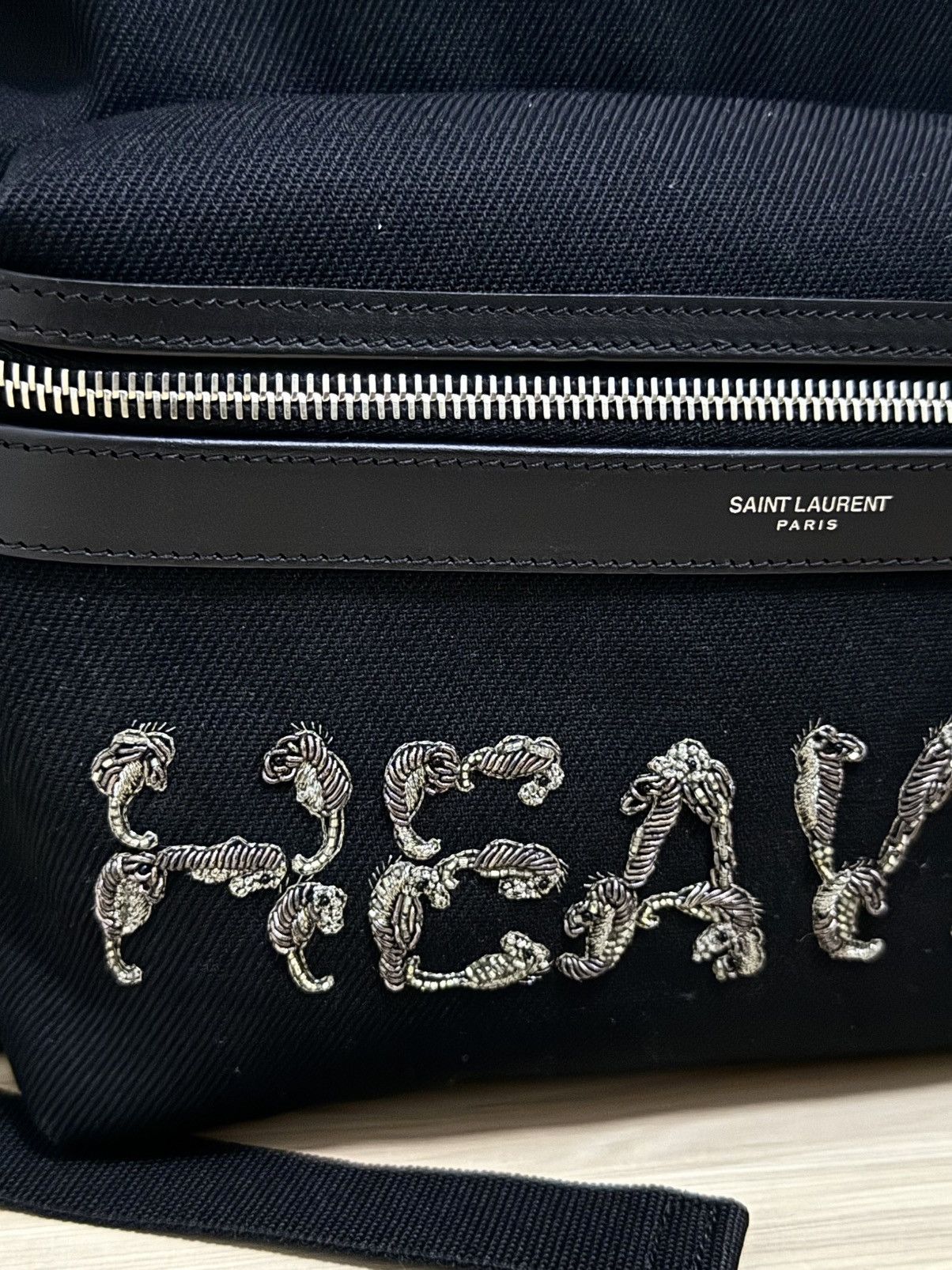 Saint Laurent Paris 2017 Saint Laurent "HEAVEN" embellished City backpack Size ONE SIZE - 3 Thumbnail