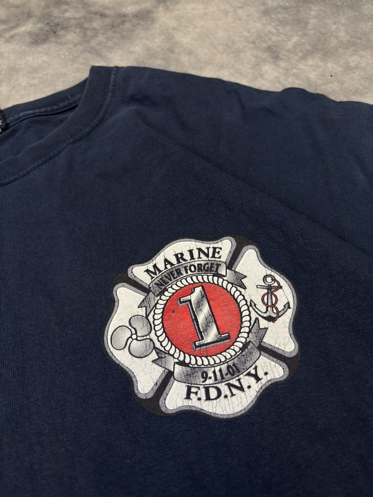 Other Vintage USA FDNY Marine America t shirt 90s boxy drip drill Size US XXL / EU 58 / 5 - 4 Thumbnail