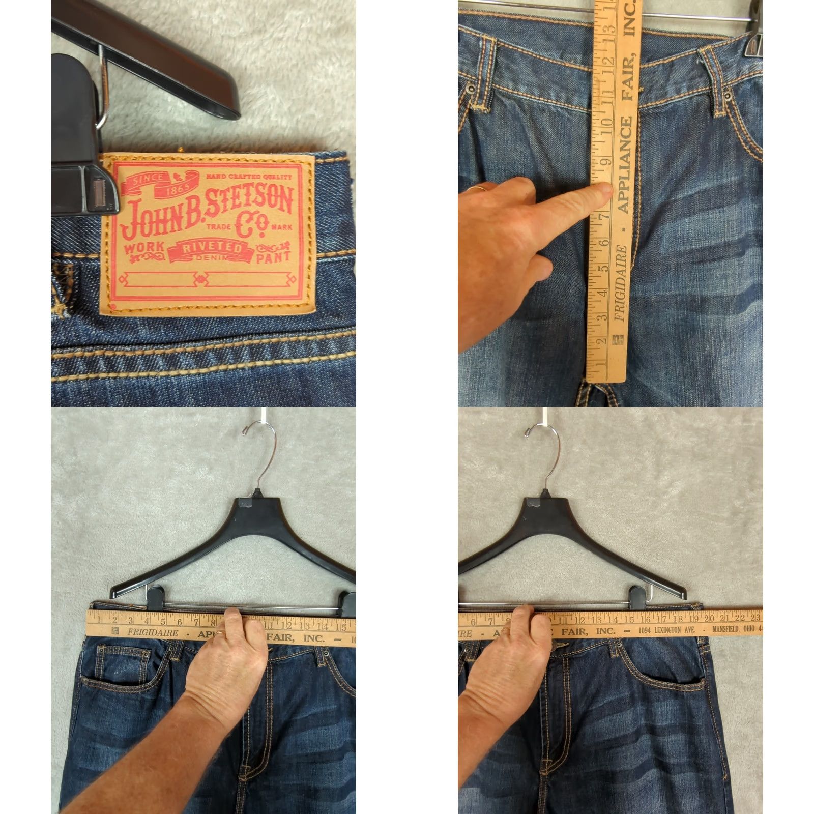Stetson JOHN B. STETSON Jeans 1312 Modern Straight Leg Men's 42/36 Blue Denim Regular 5-Pocket Shirt Size US 42 / EU 58 - 8 Thumbnail