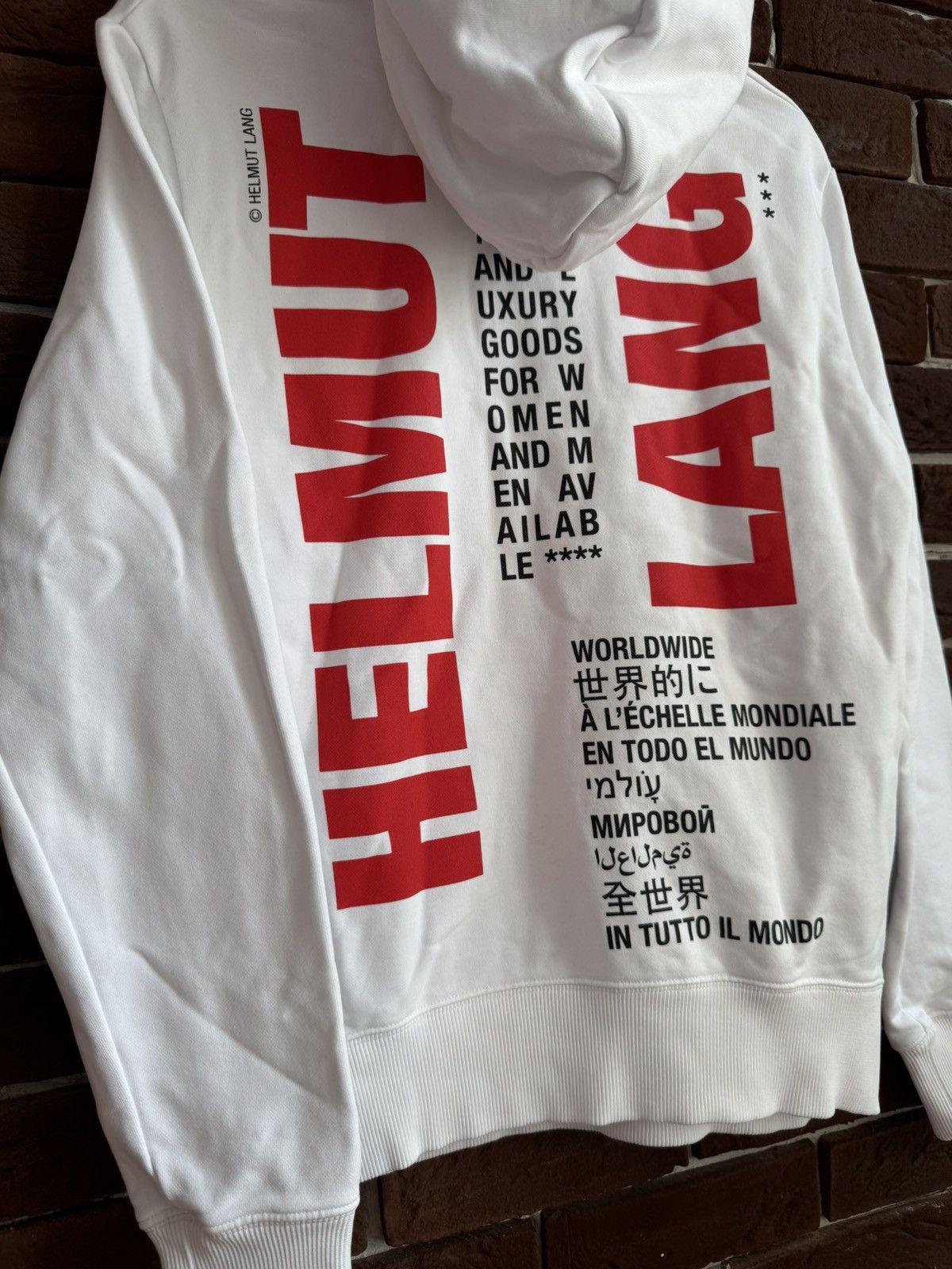 Helmut Lang Rare Helmut Lang white impress hoodie Small Designer Hype Size US S / EU 44-46 / 1 - 10 Thumbnail