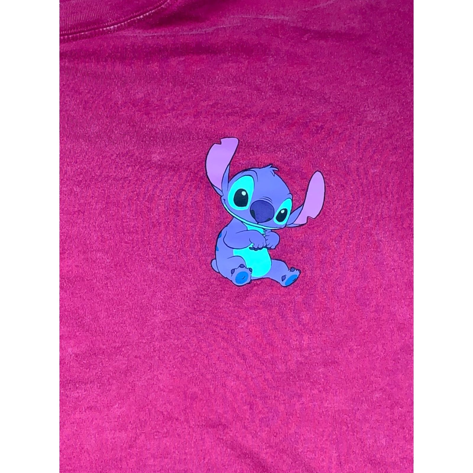 Disney Disney Stitch Henley Crop Top T-Shirt Women's Long Sleeve Small Pink Cropped Henley Stitch #6113 Size S / US 4 / IT 40 - 4 Thumbnail