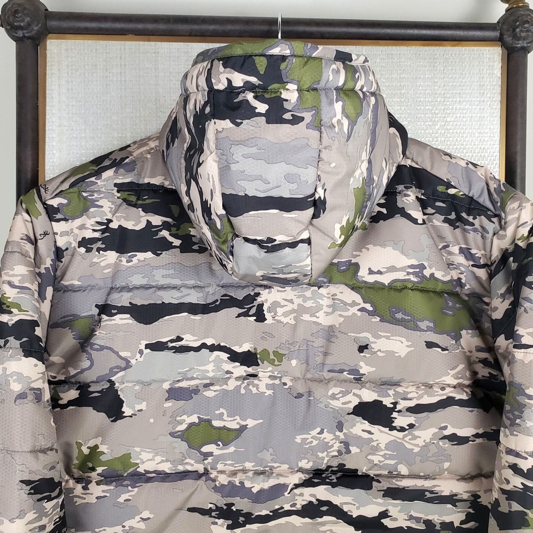 Vintage Browning Mens Full Zip Hooded Ovix Camouflage Primaloft Silver Insulated Jacket Training Weather Wear Jacket Size US L / EU 52-54 / 3 - 7 Thumbnail