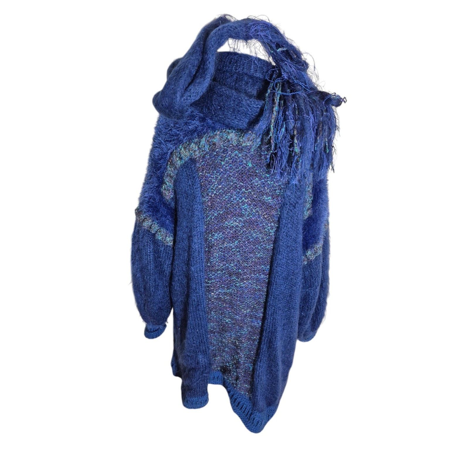 Handmade Vintage Handmade Wool Mohair Sweater Coatigan & Matching Sca Size ONE SIZE - 5 Thumbnail