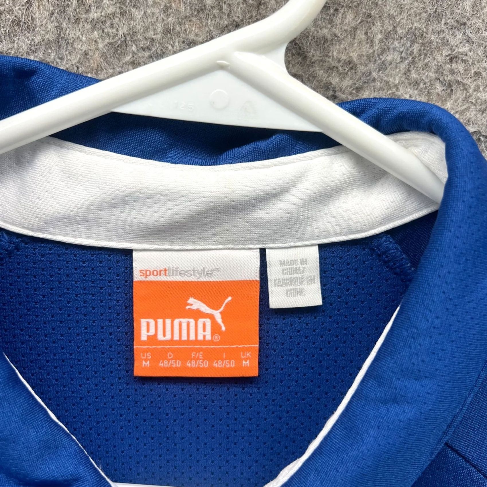 Puma PUMA Polo Shirt Mens Medium Royal Blue Athletic Sport Lifestyle Logo Knit Shirt Golf Regular Fit Short Sleeve Blue 40 in Chest Size US M / EU 48-50 / 2 - 5 Thumbnail