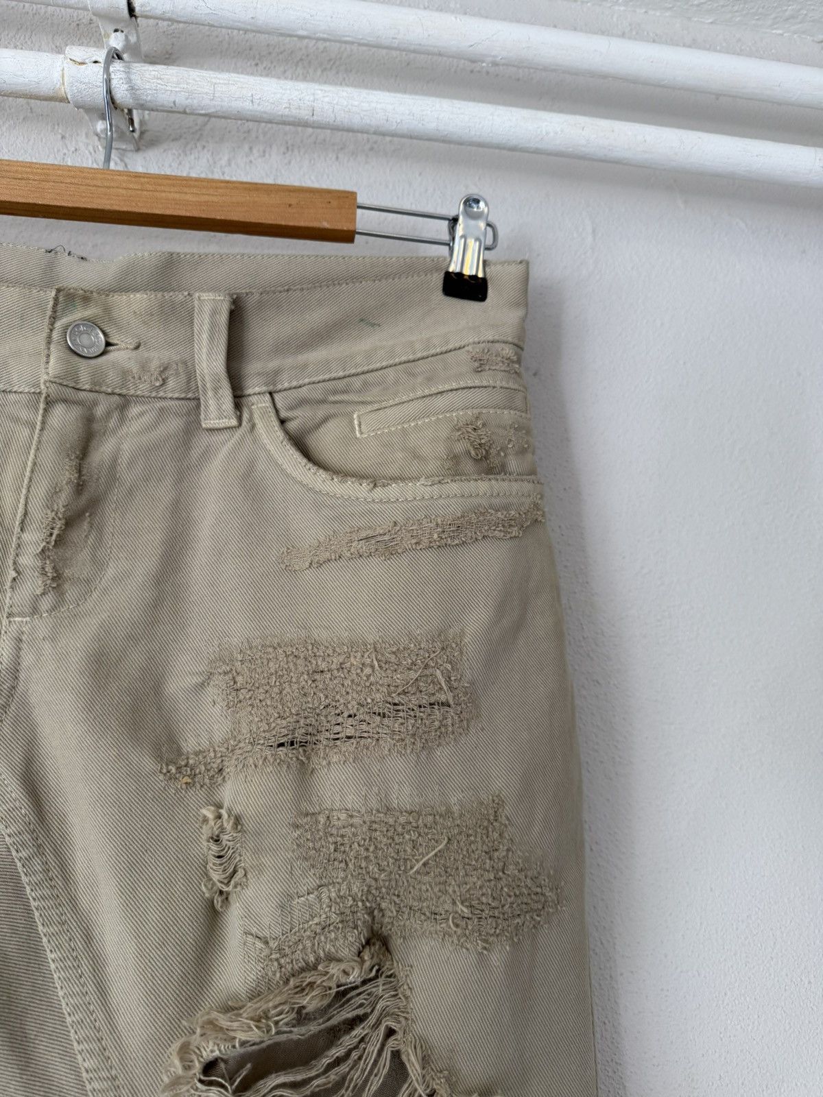 Dolce & Gabbana Destroyed Beige Denim with Frayed Hem Size US 32 / EU 48 - 11 Thumbnail
