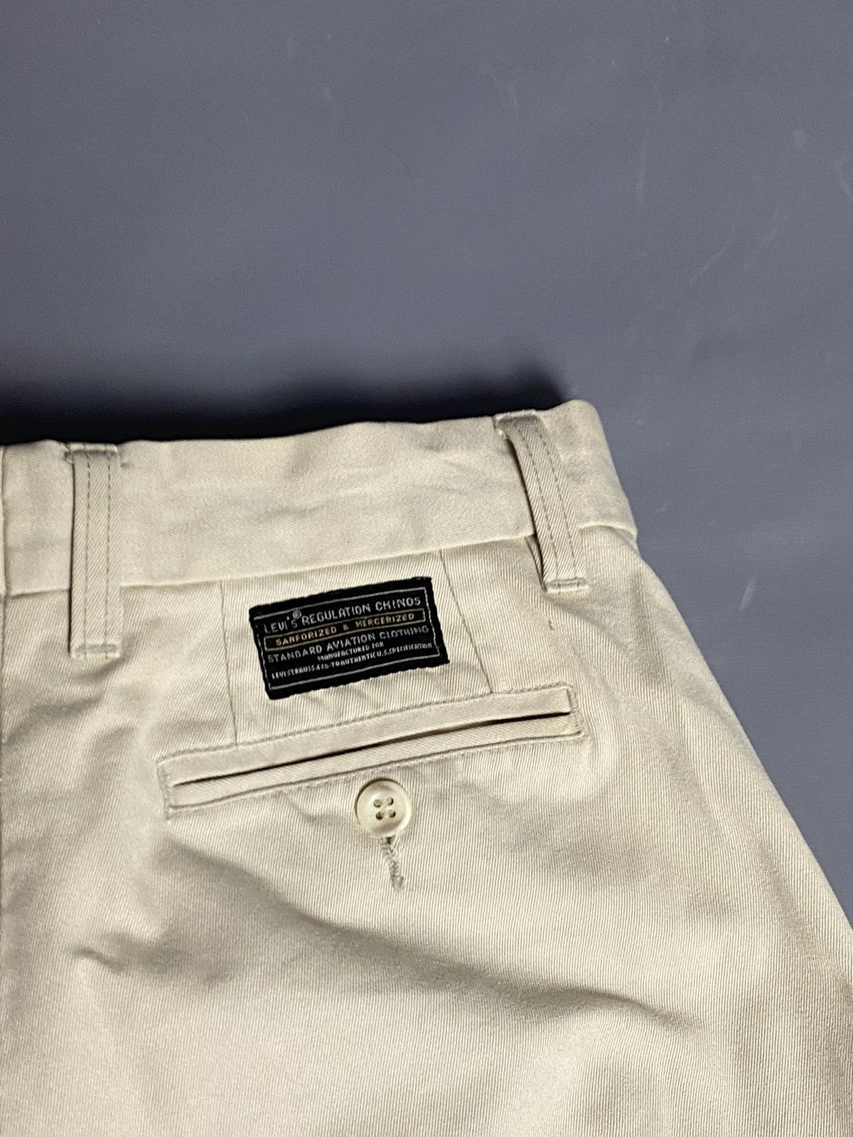 Levi's 80s Levis Regulation Chinos Beige W28 L33 Aviation Specific Size US 28 / EU 44 - 5 Thumbnail