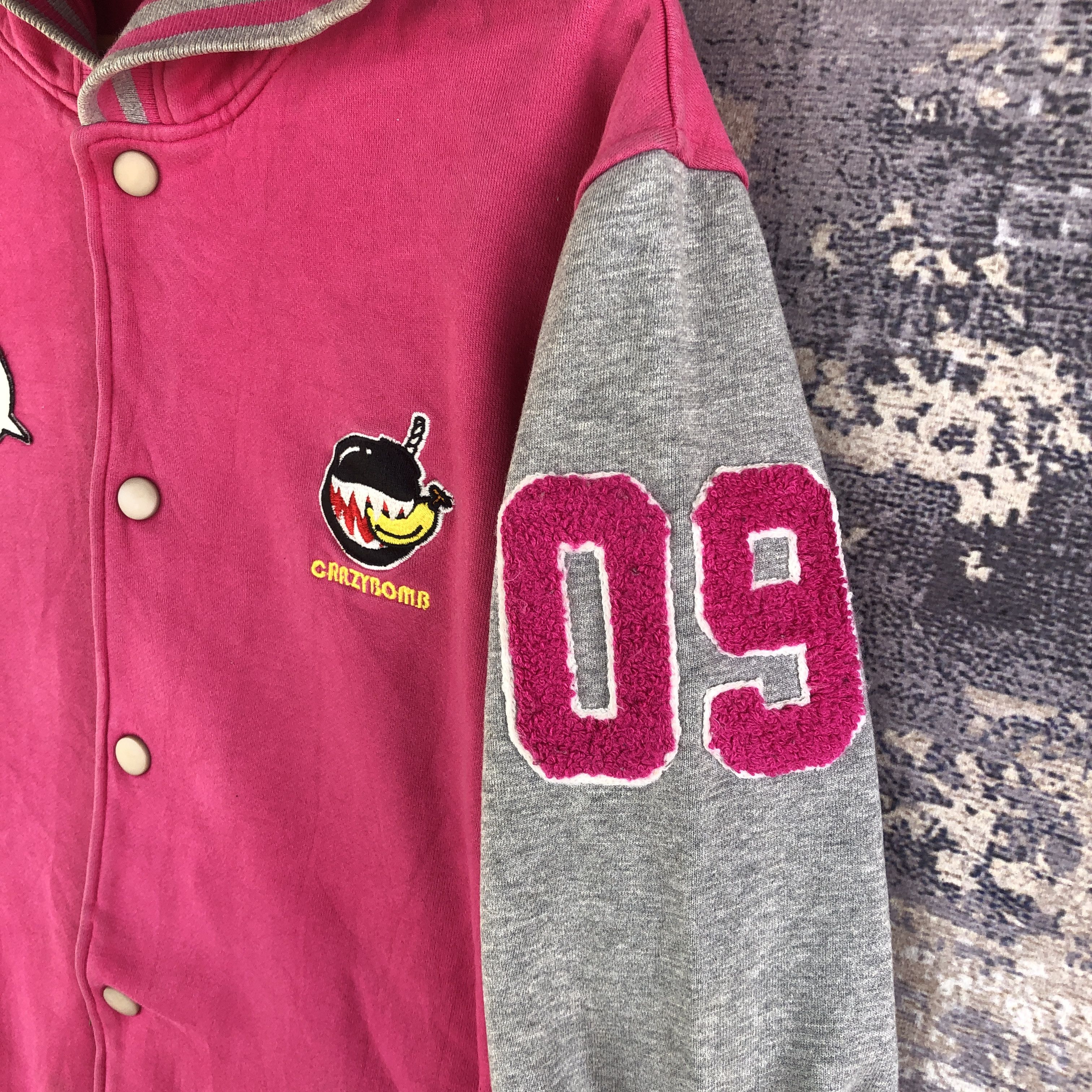 Japanese Brand × Vintage Crazy Bomb Varsity Sweater BAPE Japanese Hoodie Sweatshirt Size US L / EU 52-54 / 3 - 7 Thumbnail