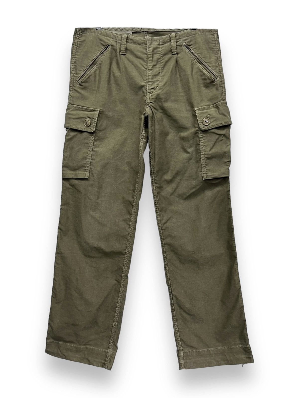 HOLLYWOOD RANCH MARKET HR MARKET Comfort Stretch Ctn Olive Drawstring Cargo Pants. Size US 34 / EU 50 - 2 Thumbnail