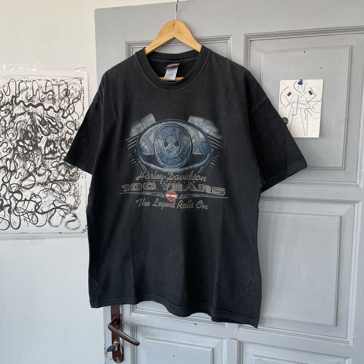 Harley Davidson × Vintage Vintage 90’s Harley Davidson 100 Years T-shirt Size US XL / EU 56 / 4 - 2 Thumbnail