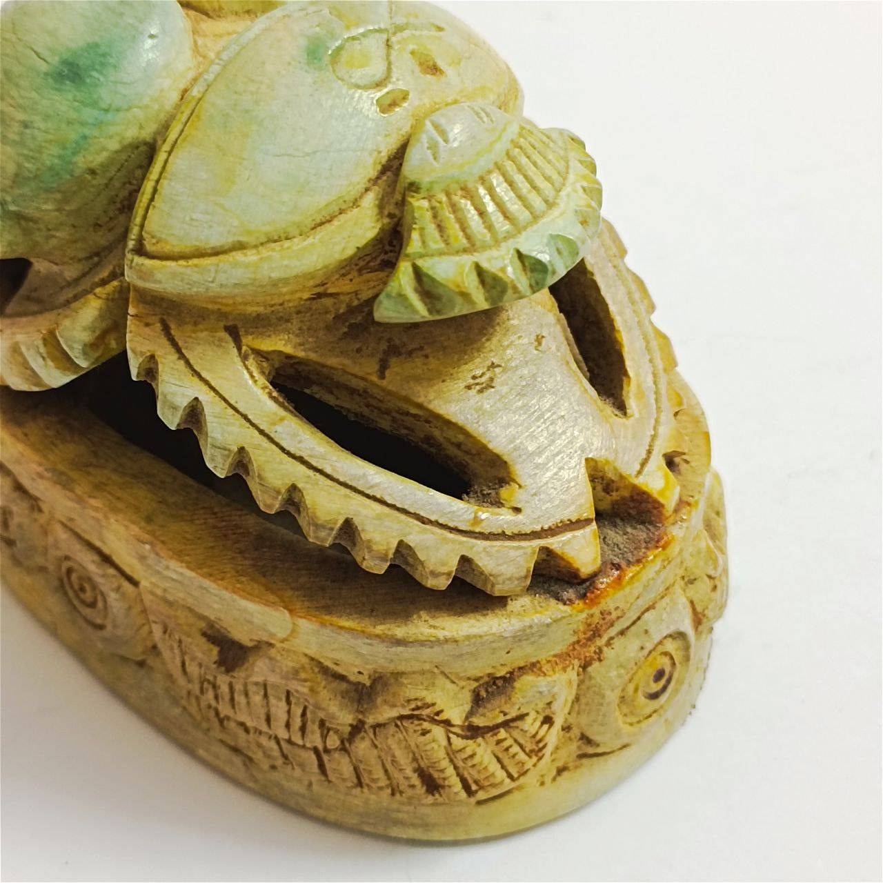 Handmade Hand-carved Egyptian scarab figurine, antique stone art Size ONE SIZE - 6 Thumbnail