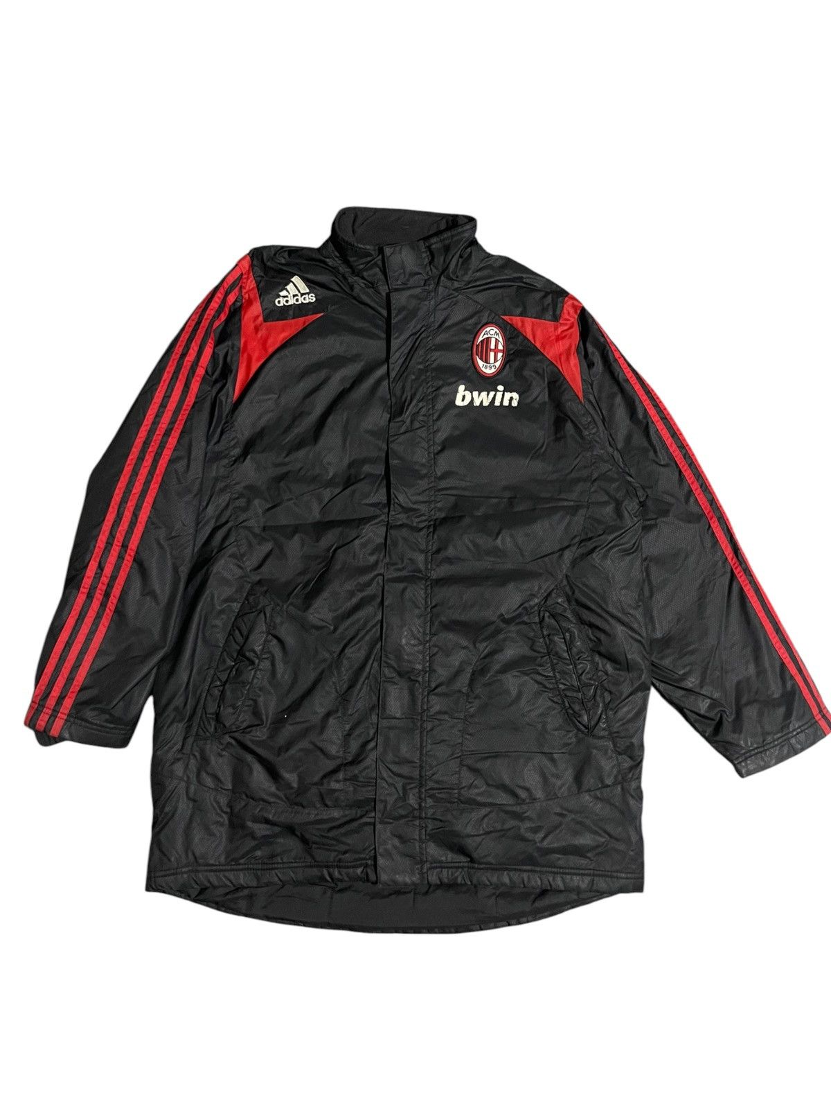 Adidas Vintage AC Milan Adidas 2007-2008 Padded Bench Coat Jacket Size US L / EU 52-54 / 3 - 1 Thumbnail