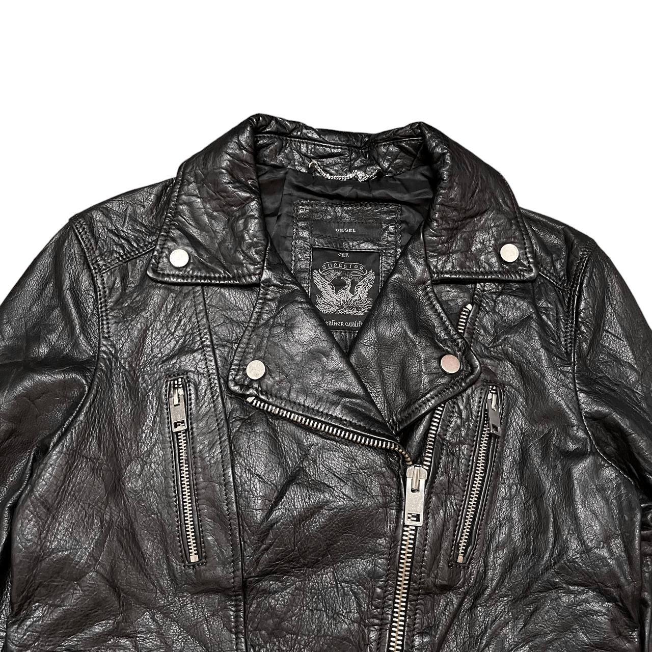 Diesel Vintage Diesel Superior Motorcycle Buffalo Leather Jacket Size US S / EU 44-46 / 1 - 2 Thumbnail