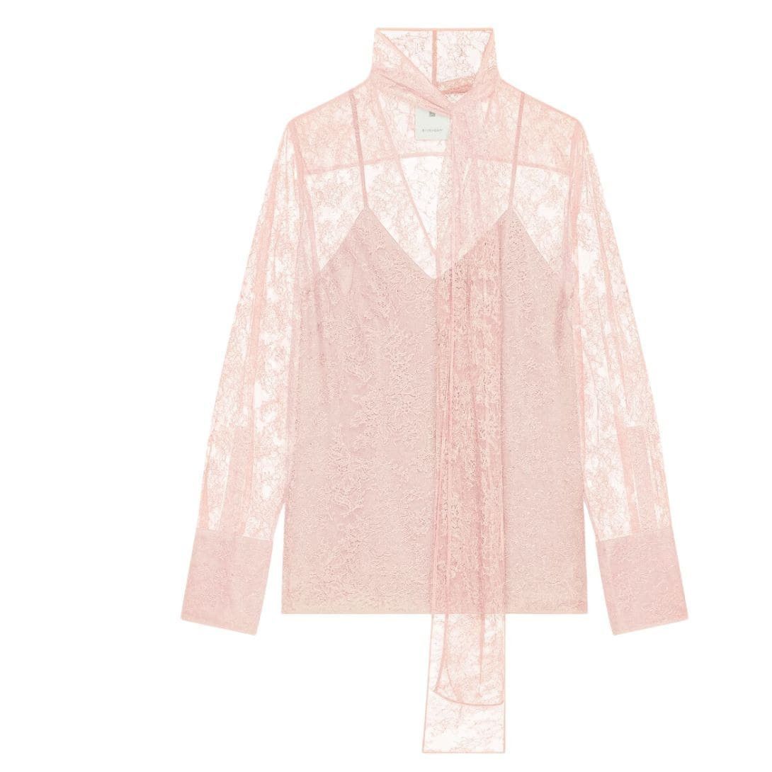 Givenchy o1w1db10325 Lavalliere Blouse in Pink Size XS / US 0-2 / IT 36-38 - 1 Thumbnail