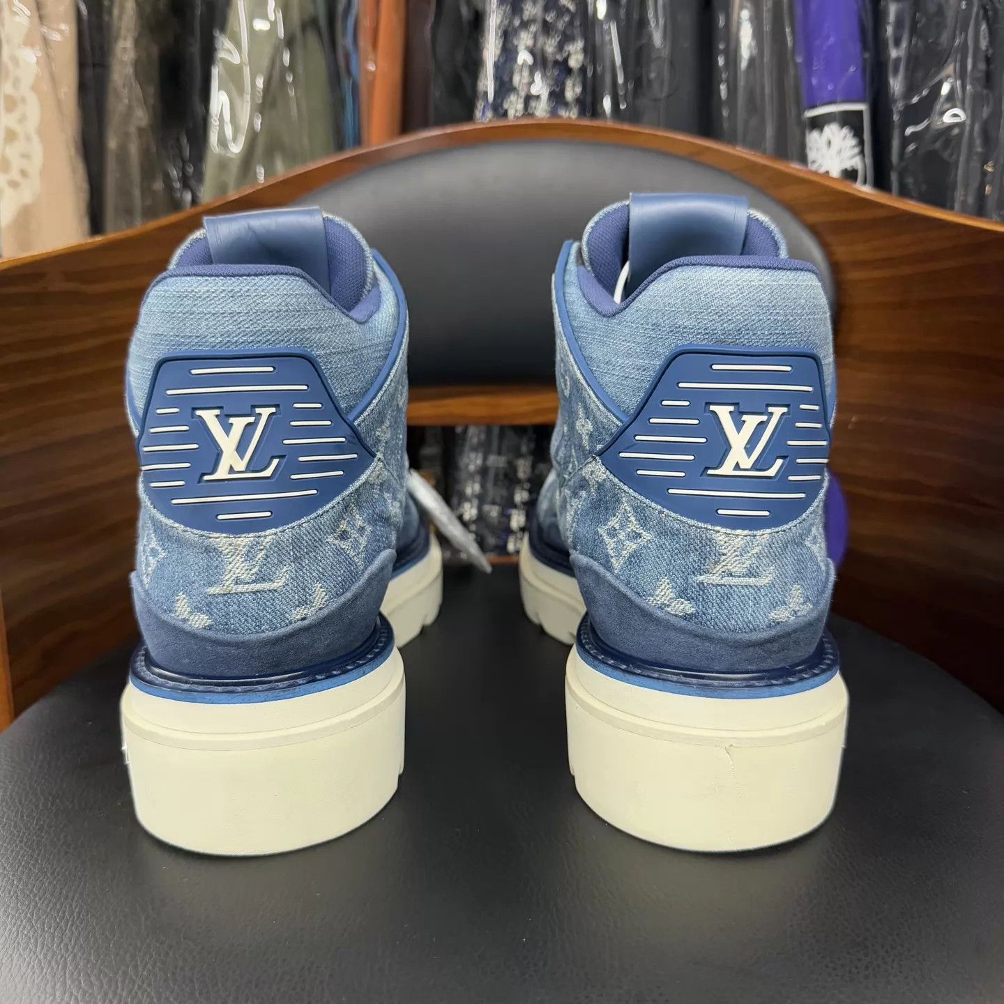 Louis Vuitton LV Oberkampf Blue Monogram Martin Boot 7.5US 98New Size US 8.5 / EU 41-42 - 3 Thumbnail