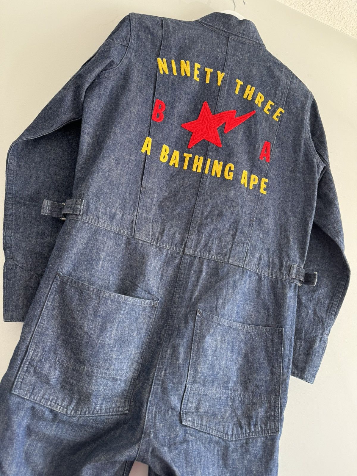 Nigo Bape Sta Denim Coveralls Jumpsuit Size US 30 / EU 46 - 2 Thumbnail