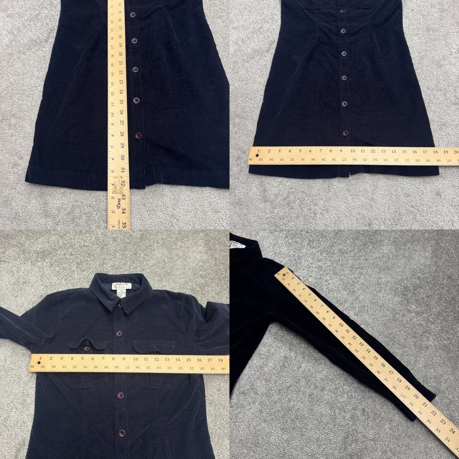 Talbots VINTAGE Talbots Corduroy Shirt Dress Women’s Midi Casual Spring Summer Fall Winter 2P Navy Blue Size XS / US 0-2 / IT 36-38 - 8 Thumbnail