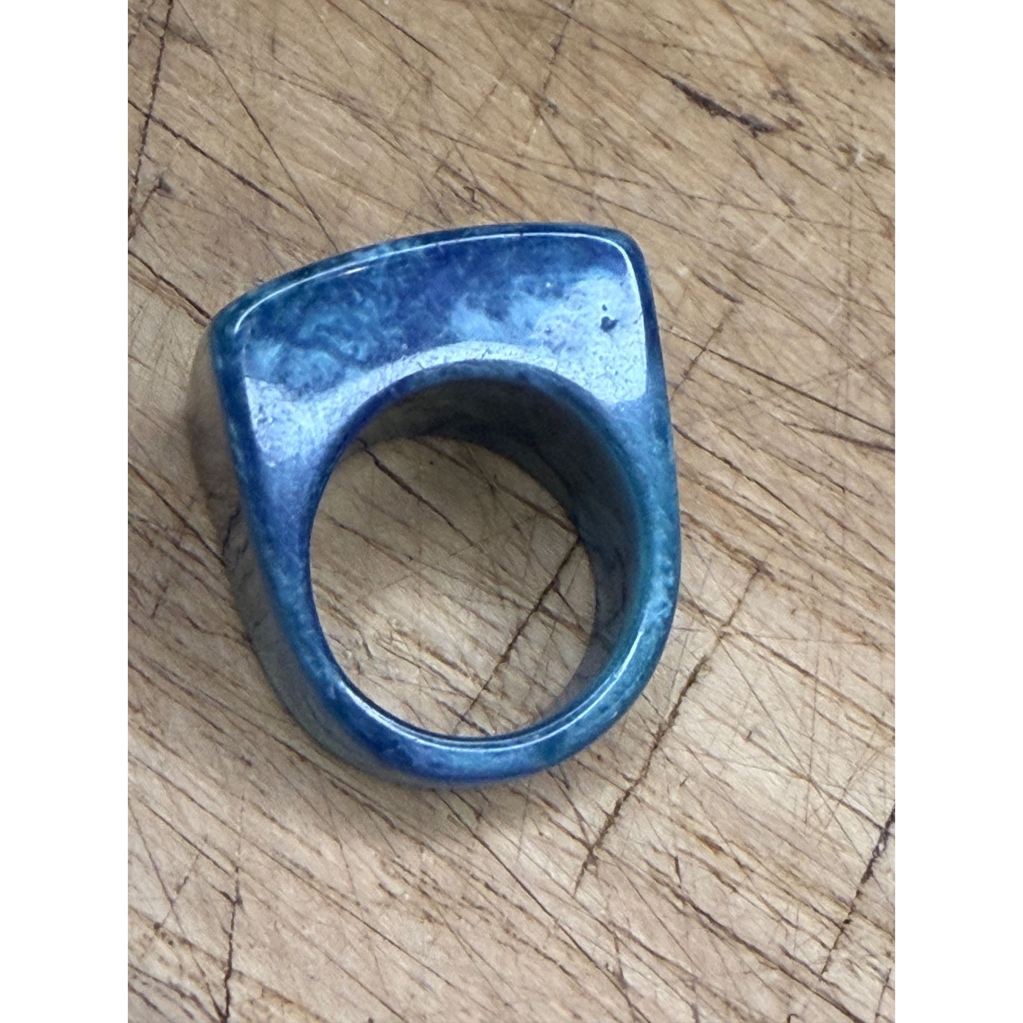 Other Square Blue Resin size 8 Statement Ring In Gift Box Size ONE SIZE - 2 Thumbnail