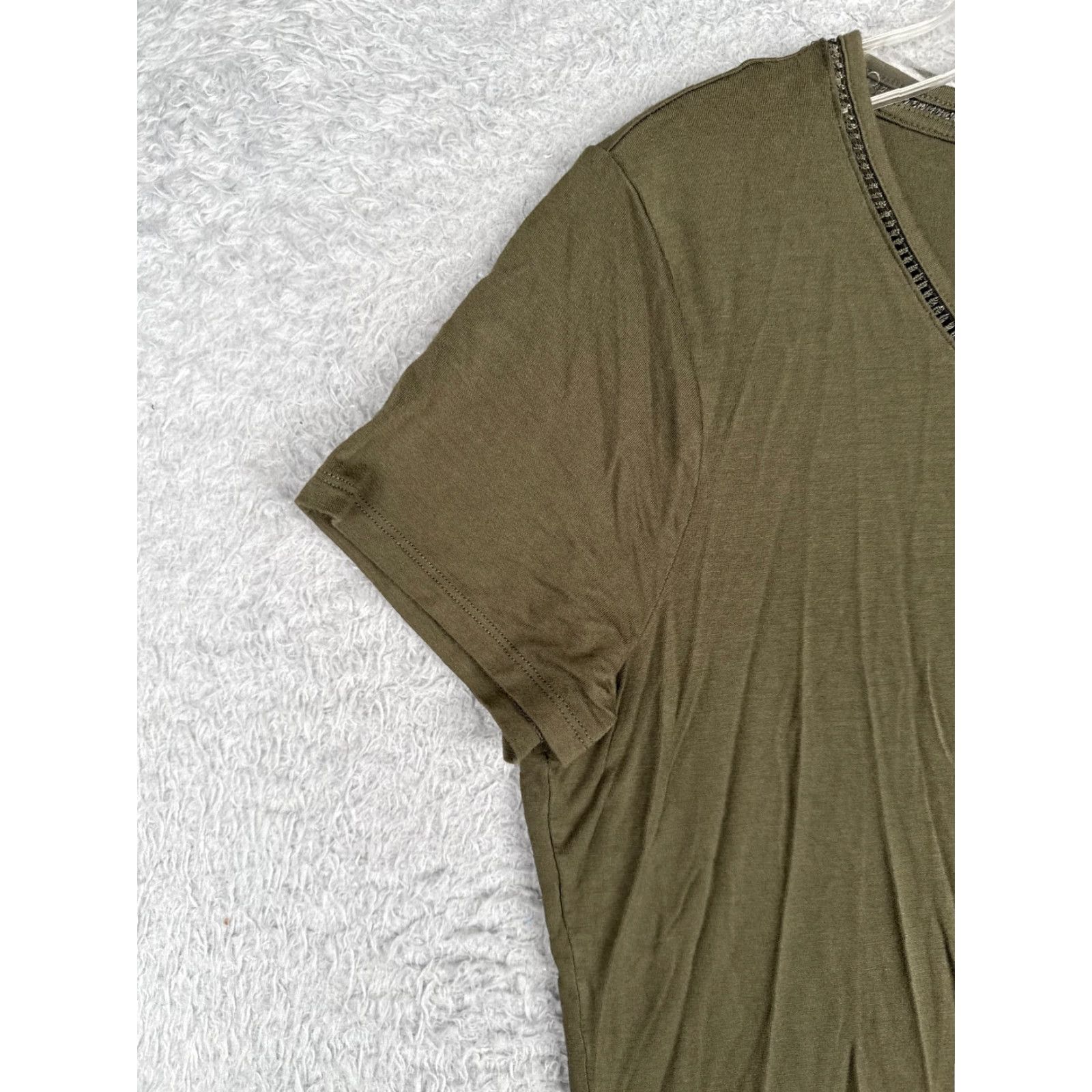 Tommy Hilfiger Tommy Hilfiger Shirt Women L Green Crew Neck Short Sleeve Viscose Blend Jersey Logo Size L / US 10 / IT 46 - 3 Thumbnail