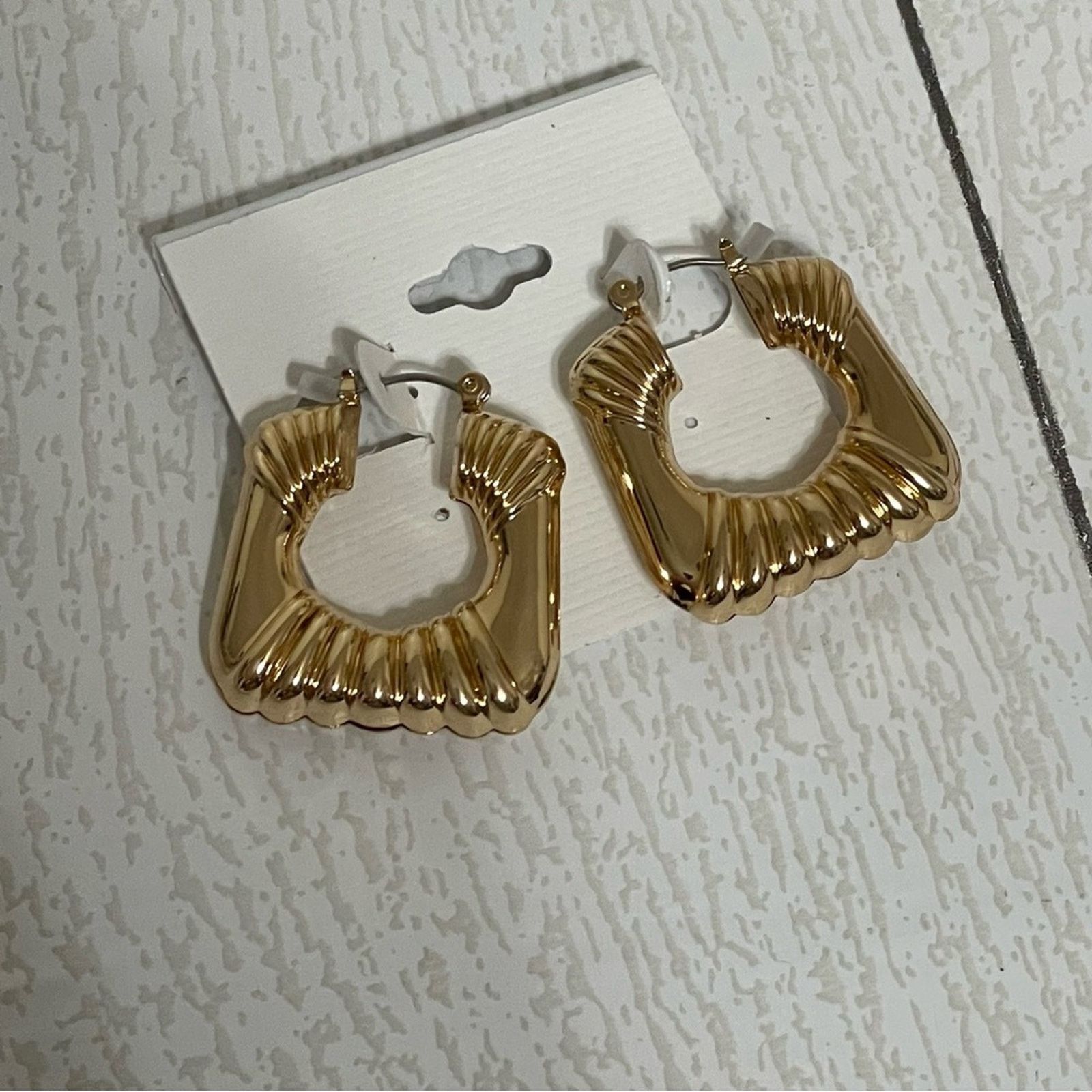 Other FASHION NOVA Gold Don’t Test Me Hoop Earrings NWY Size ONE SIZE - 5 Thumbnail