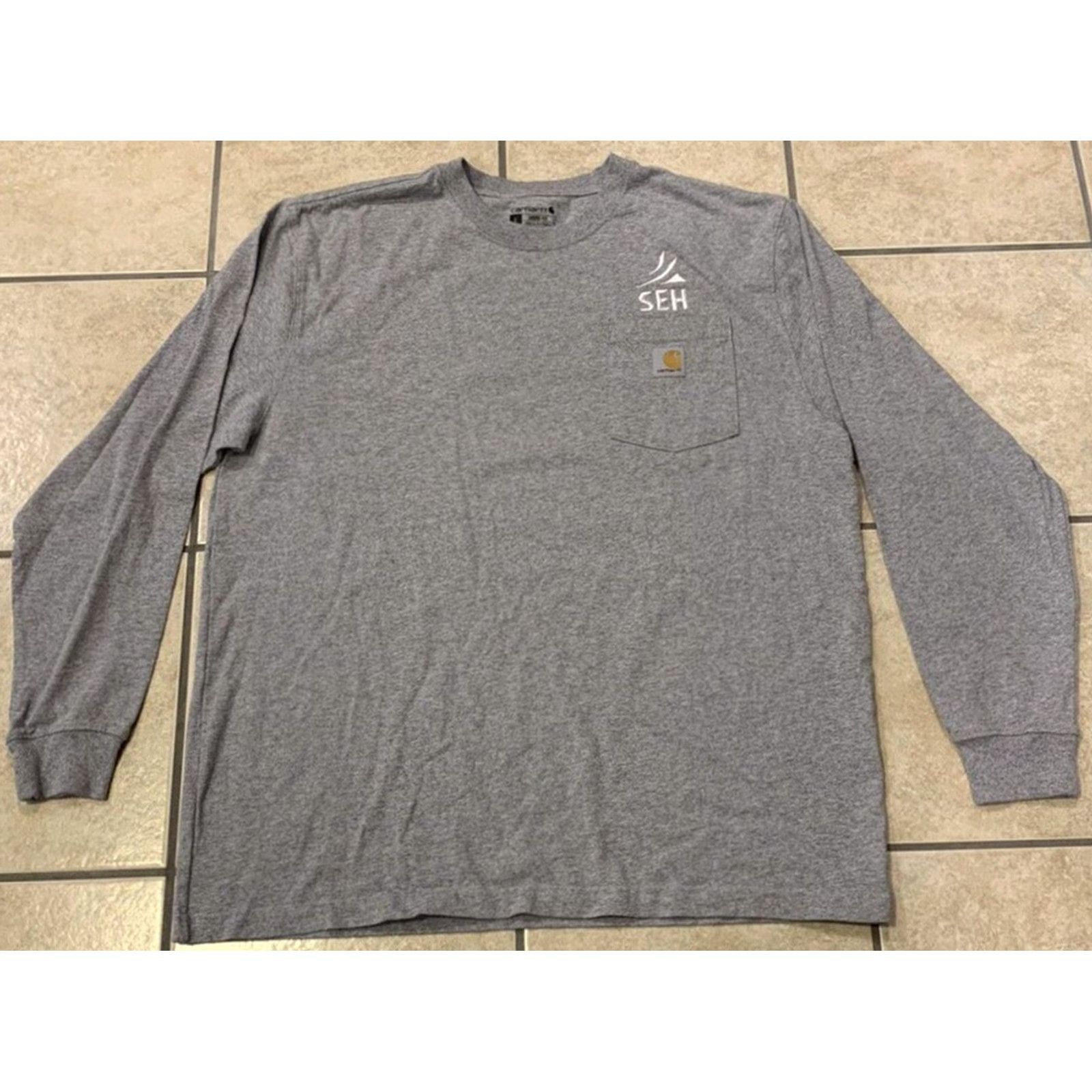Carhartt Carhartt Mens Large Gray Heathered Long Sleeve Crew Neck T-Shirt Shirt Adults Mens Gray Heathered Long Sleeve Crew Neck T-Shirt Size US L / EU 52-54 / 3 - 2 Thumbnail