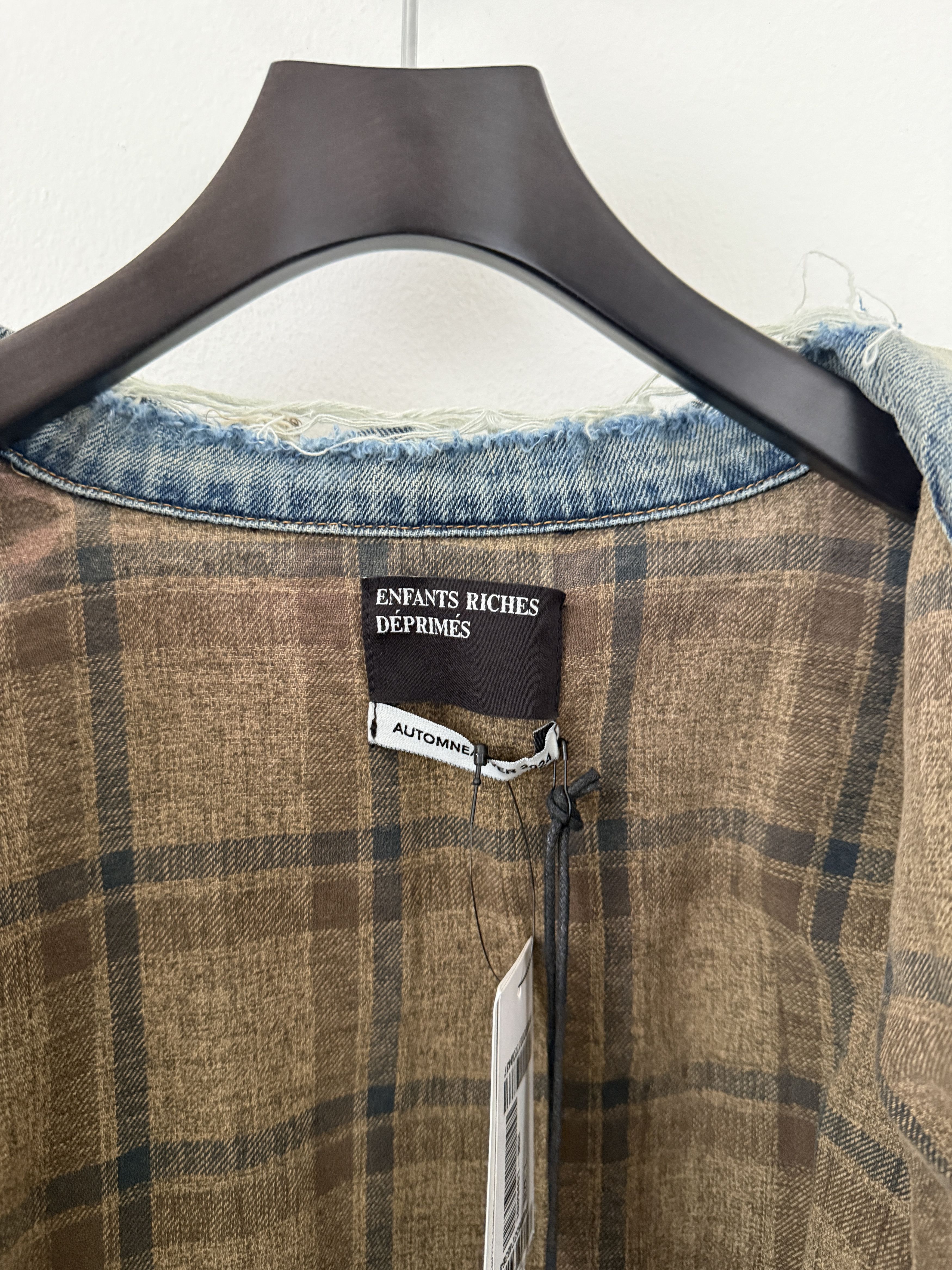 Enfants Riches Deprimes Distressed Lined Denim Jacket Size US L / EU 52-54 / 3 - 15 Thumbnail