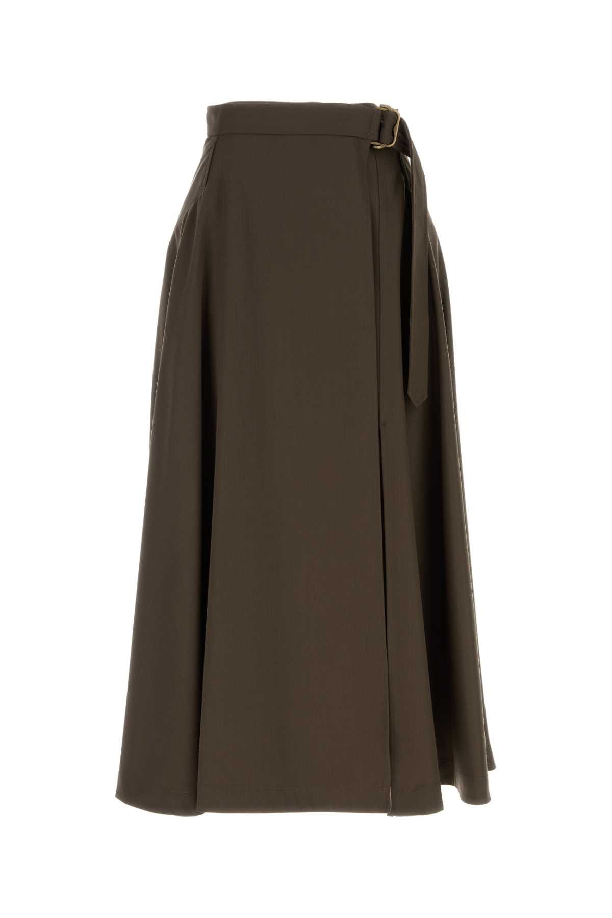 Brown Wool Skirt, Women's (Size 26)