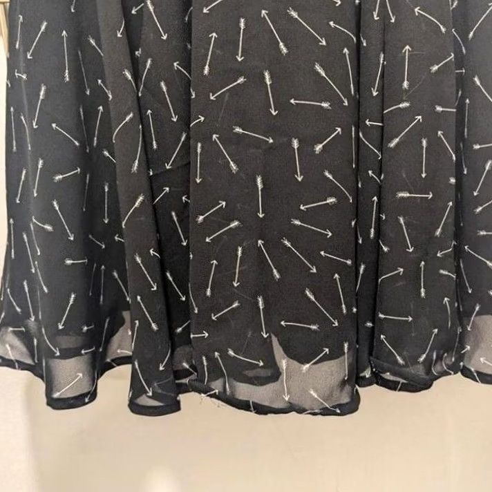 Arrow Maison Jules Womens Black White Arrow Print Sleeveless Fit Flare Skater Dress S Size S / US 4 / IT 40 - 4 Thumbnail