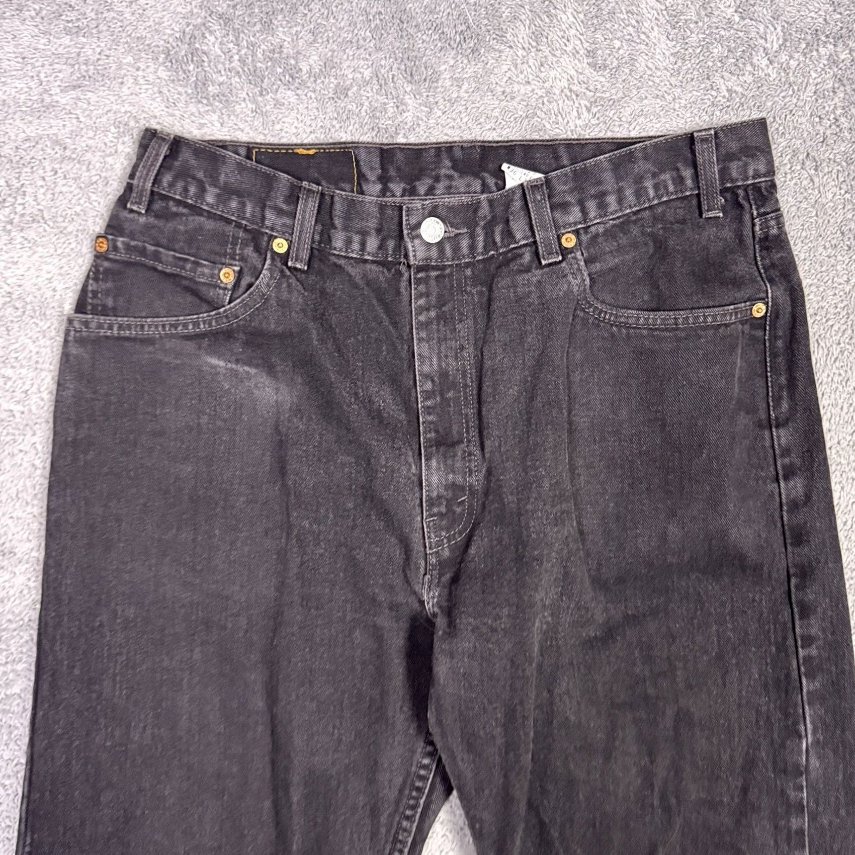 Levi's VINTAGE Levi's 505 Jeans Men 34x31 Straight Black Bat Wing Y2K 90s Paper Tag Red Tab 80s Mens Jeans Size US 34 / EU 50 - 3 Thumbnail