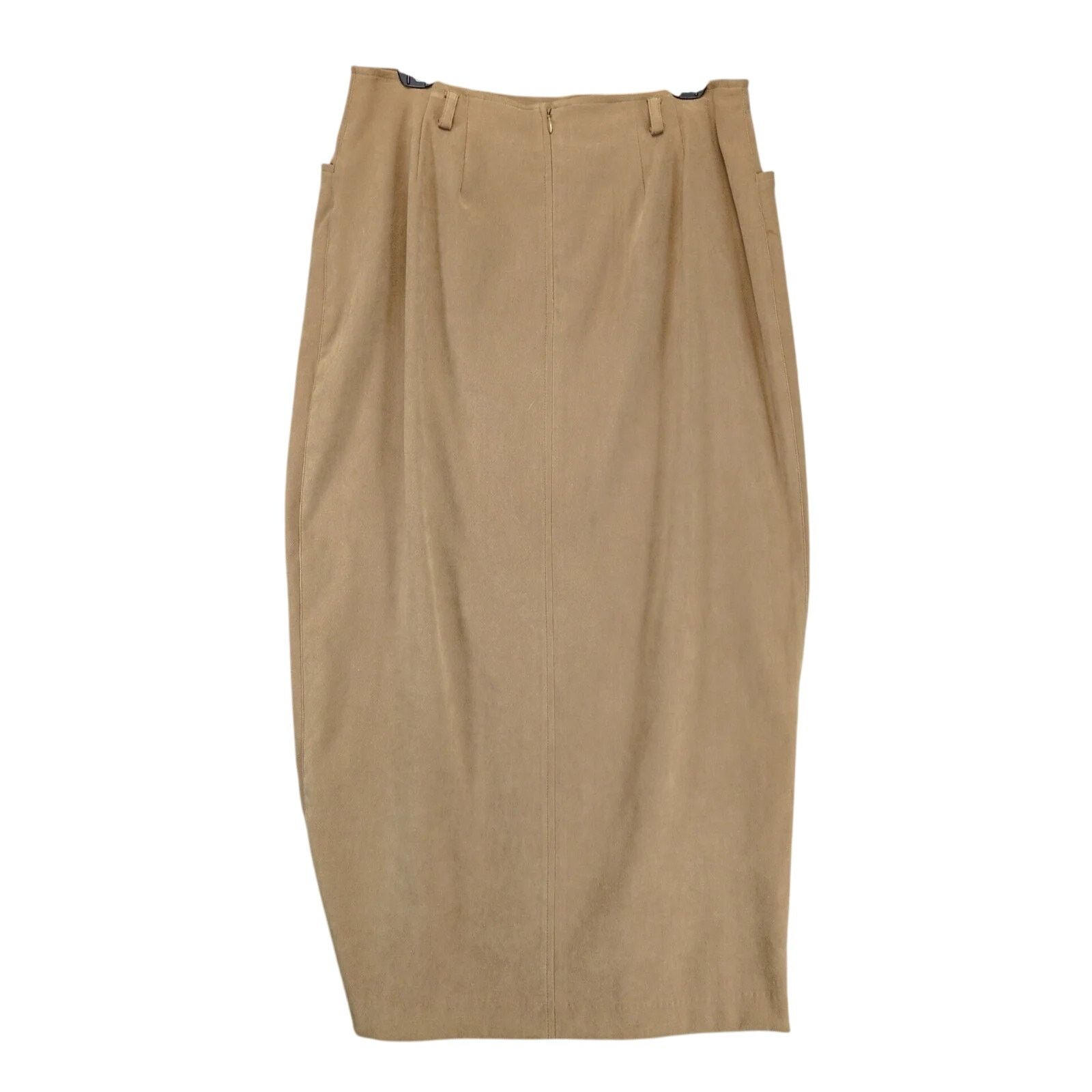 Liz Claiborne Liz Claiborne Sport Tan Faux Suede Pencil Midi Skirt Sz 12 Size 34" / US 12 / IT 48 - 2 Thumbnail