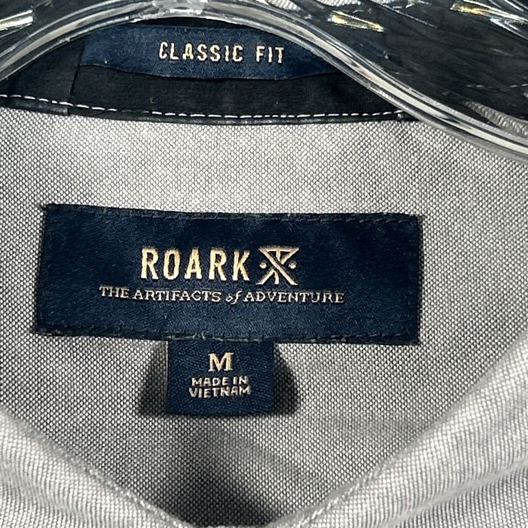 Roark ROARK Shirt Mens M Gray Classic Fit Button Up Casual Short Sleeve Organic Cotton Size US M / EU 48-50 / 2 - 3 Thumbnail