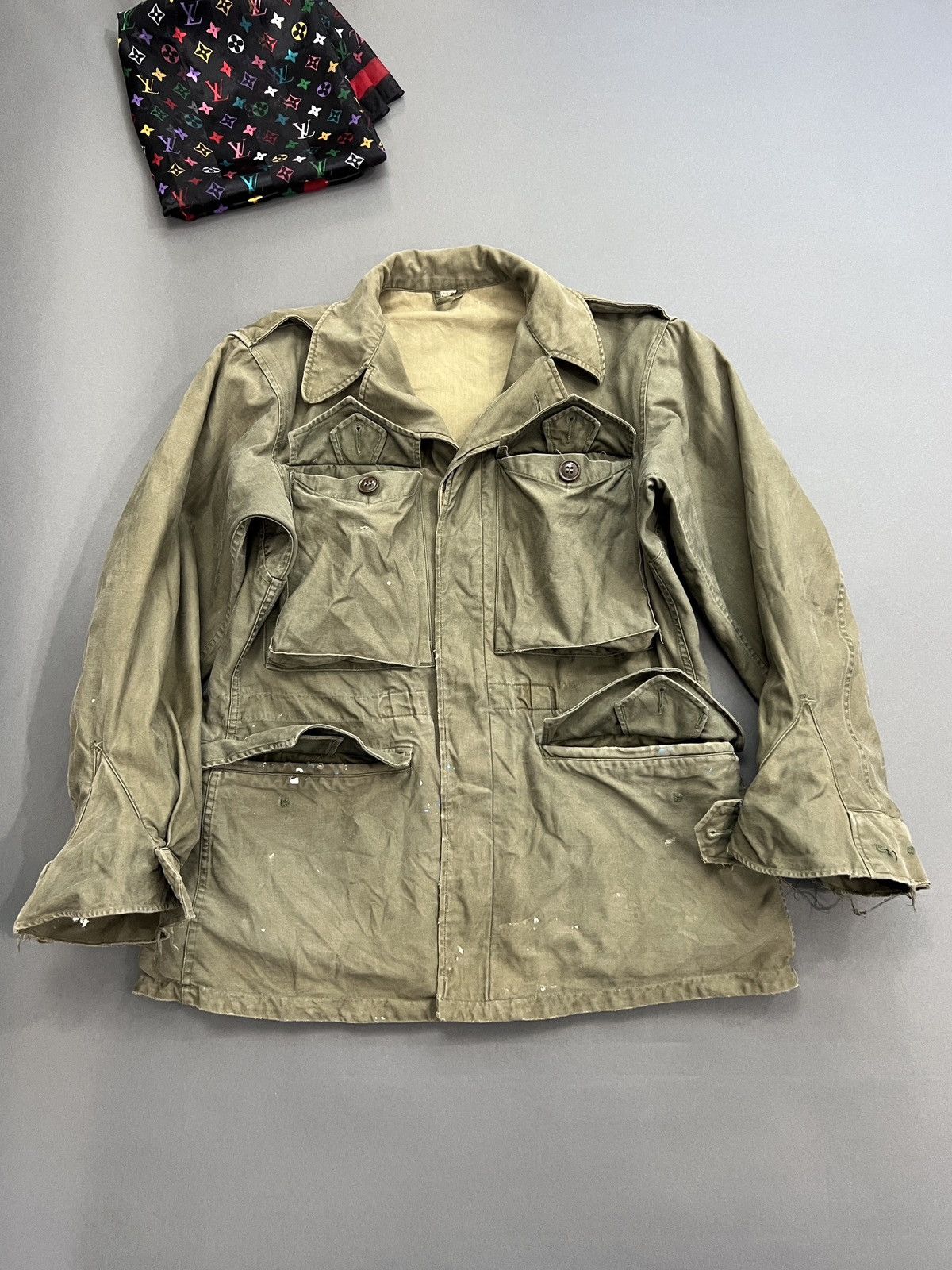 image of Grail x Military Vintage Cargo Military Jacket in Green, Men's (Size Medium)